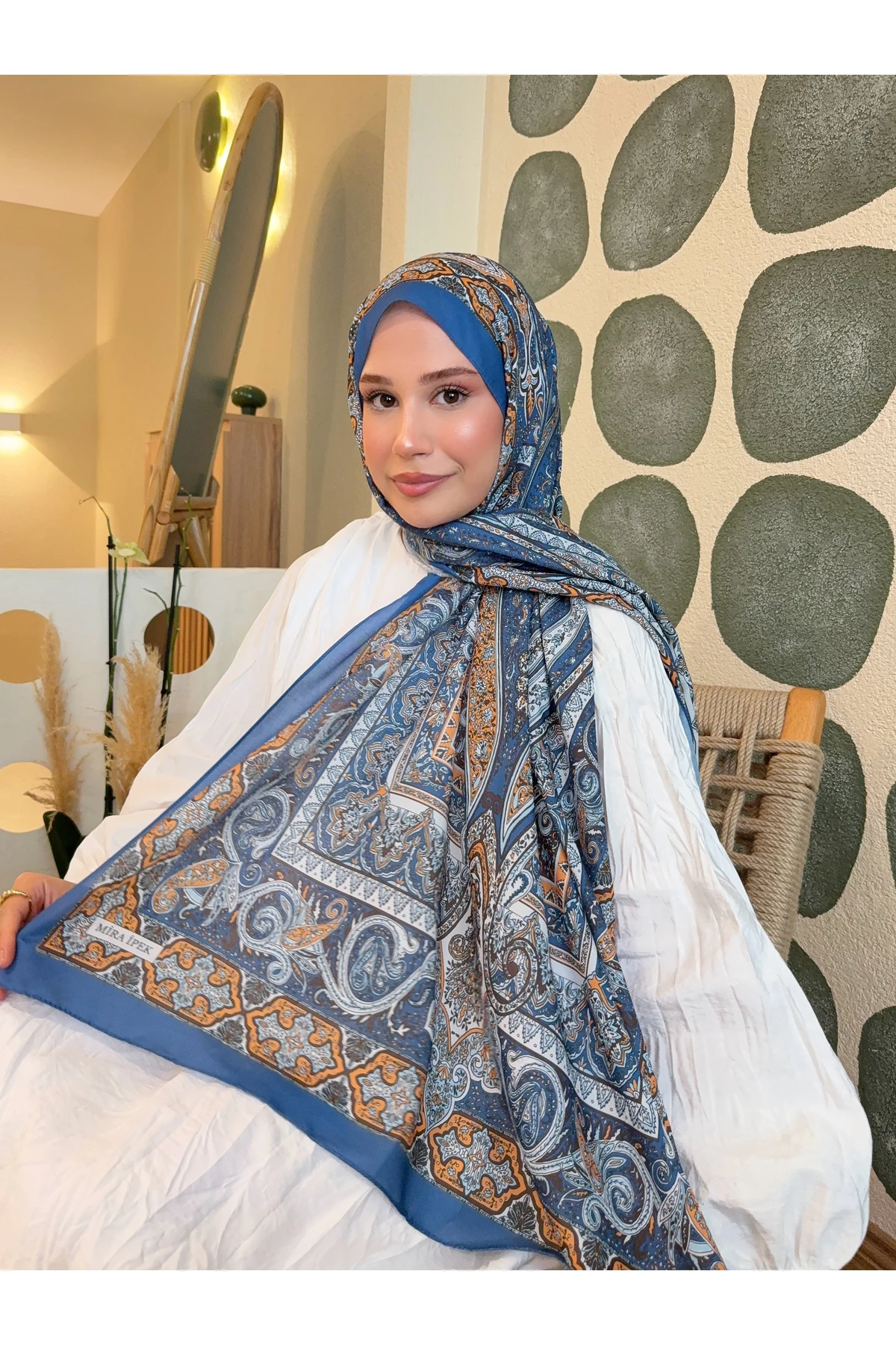 Etnik Desen Pamuk Soft Şal Retro Serisi