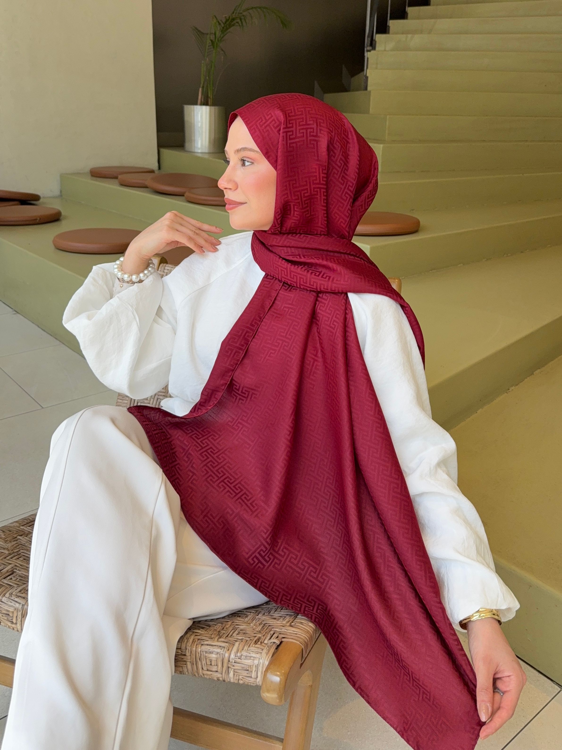 LABİRENT DESEN ETNİK JAKAR ŞAL