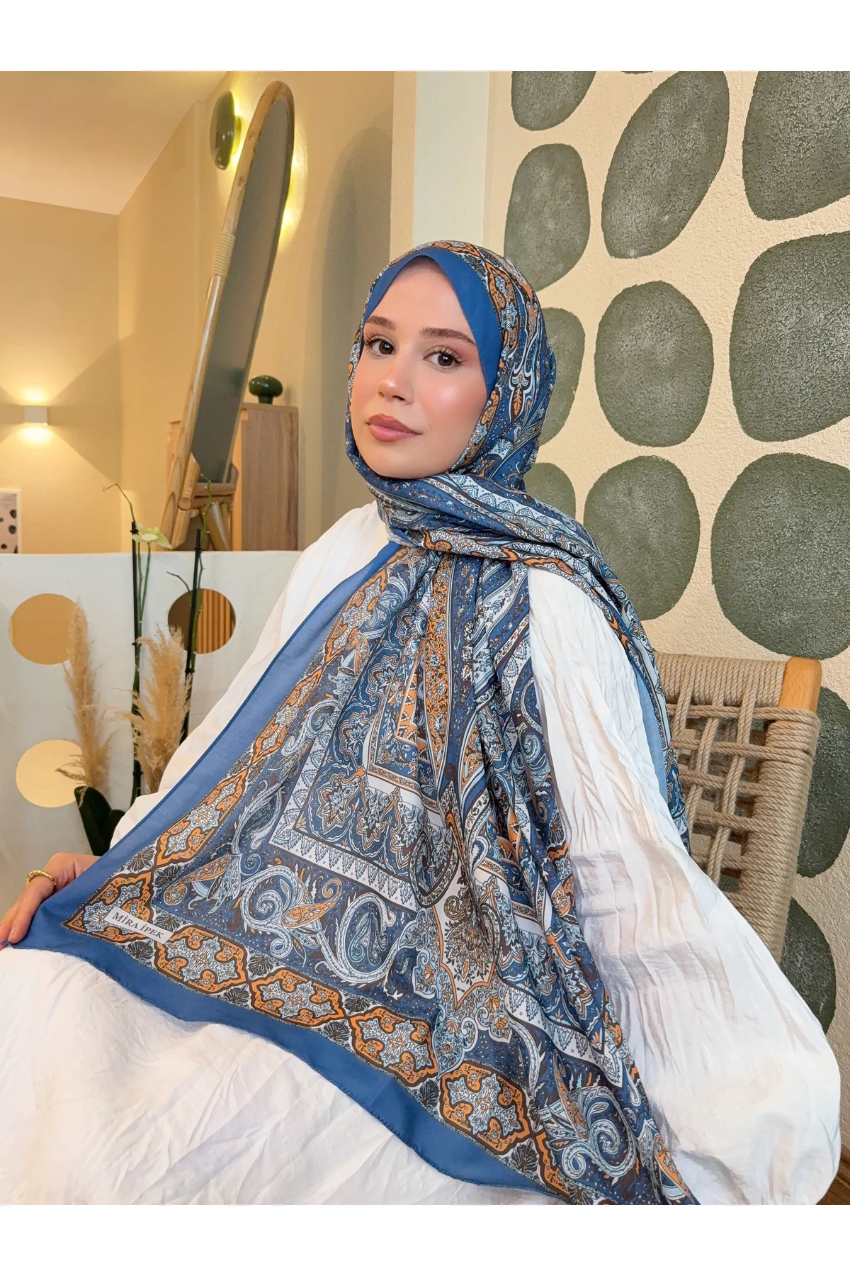 Etnik Desen Pamuk Soft Şal Retro Serisi