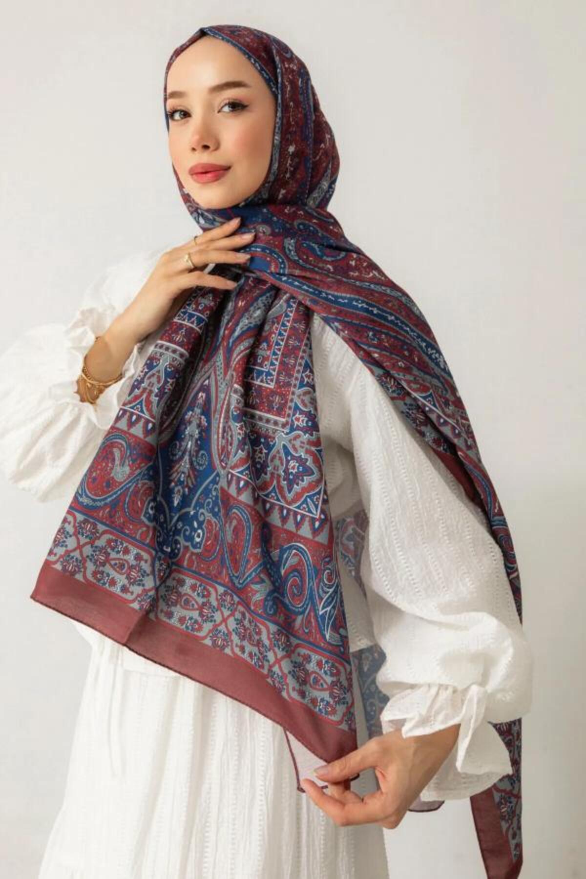 Etnik Desenli Pamuk Soft Şal Retro Serisi