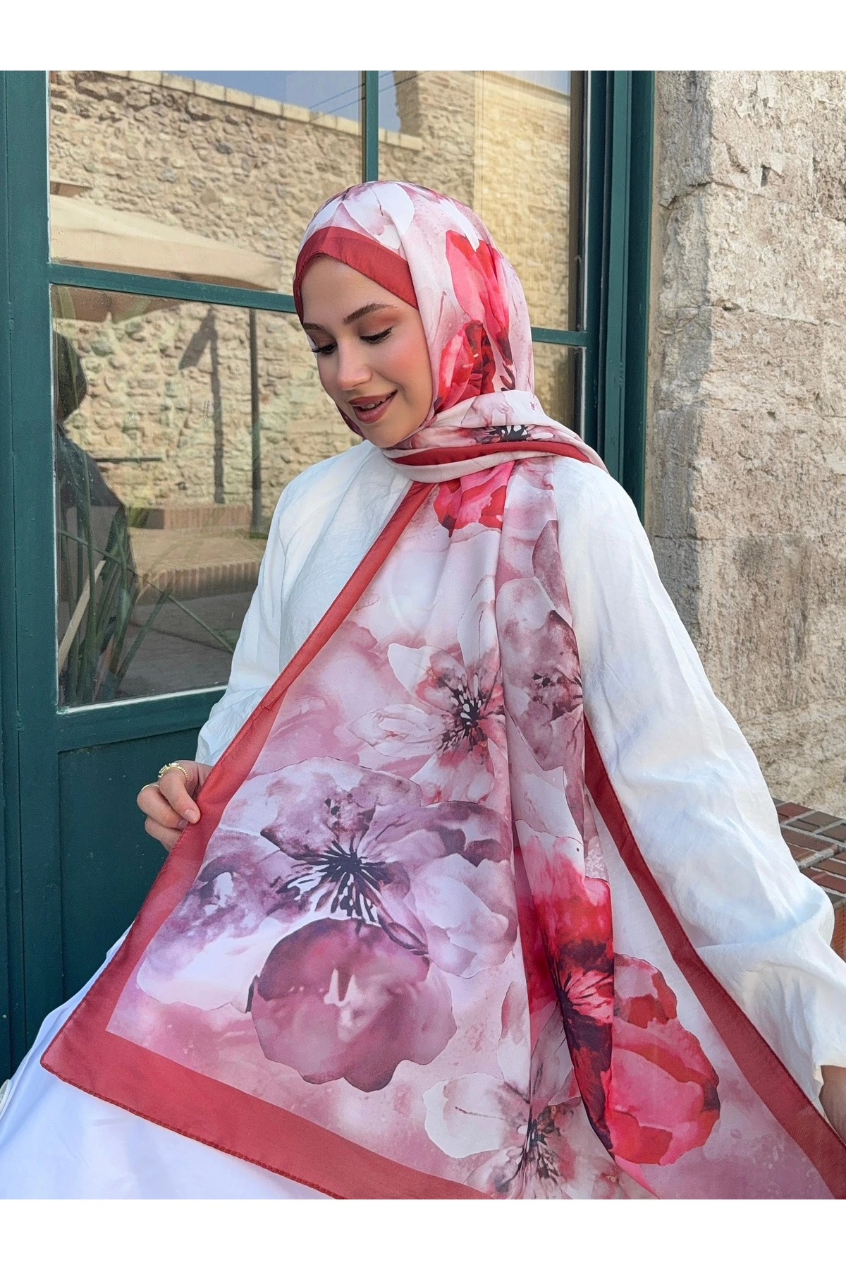 Flower Serisi  Desenli Pamuk Soft Şal 