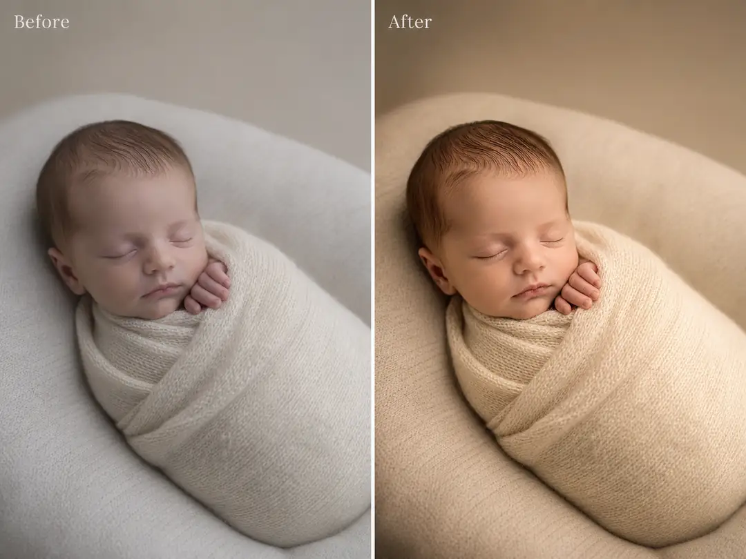 Newborn Photo Edit - Before and After