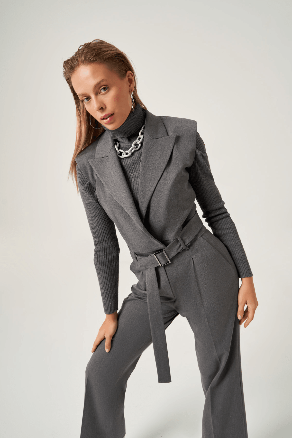 Kemerli Kısa Yelek 6819