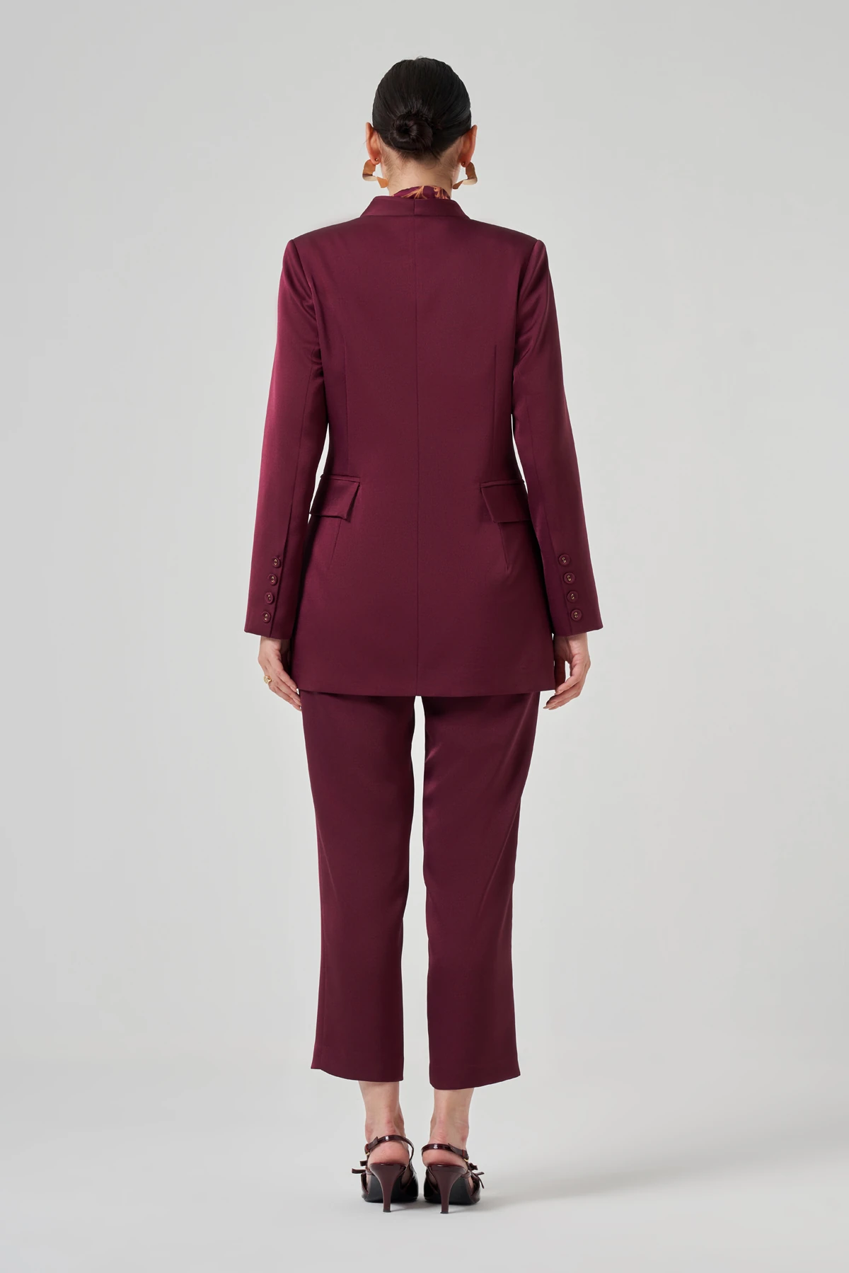 Satin Pants Jacket Set 8202