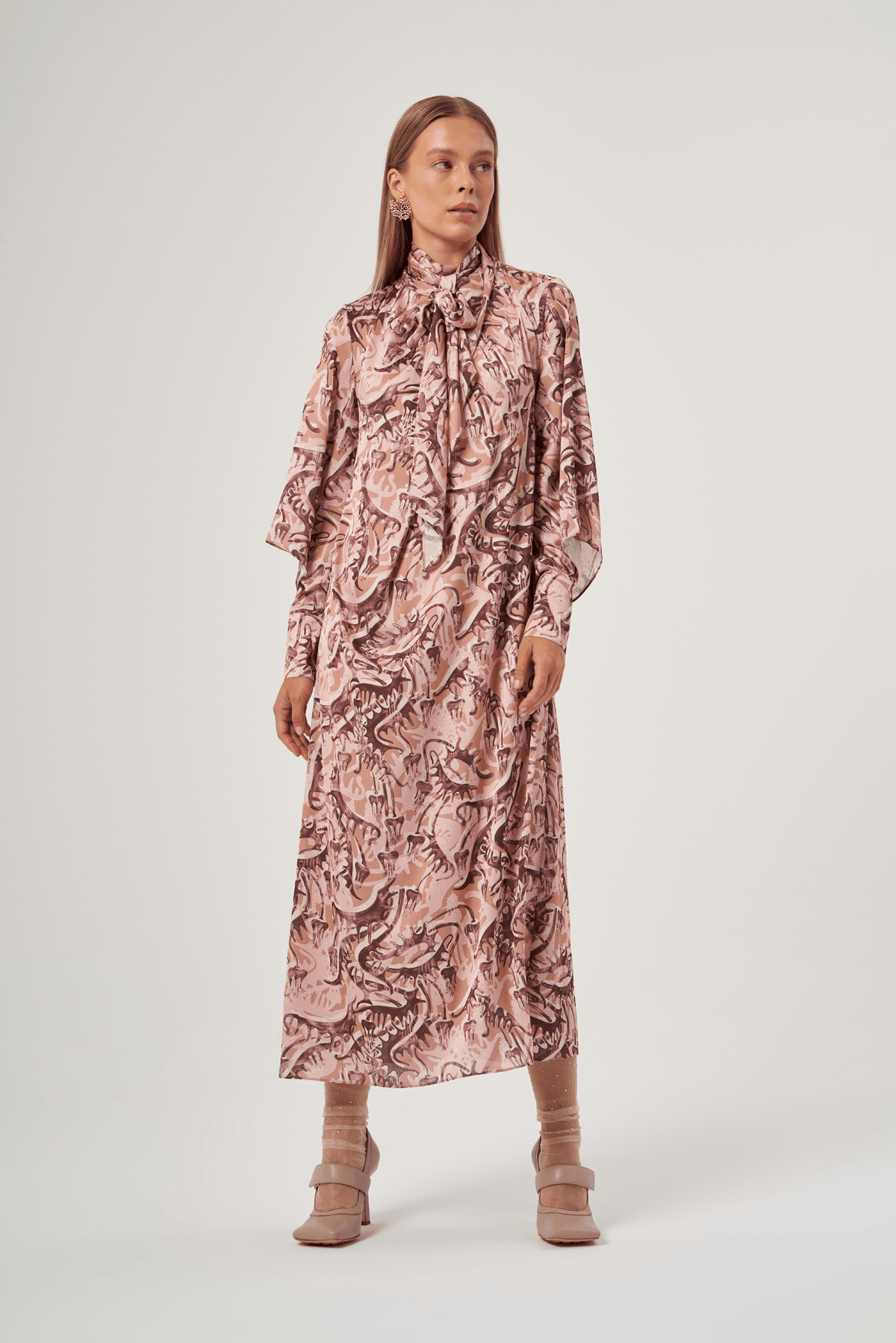 Fular Detaylı Elbise 2803