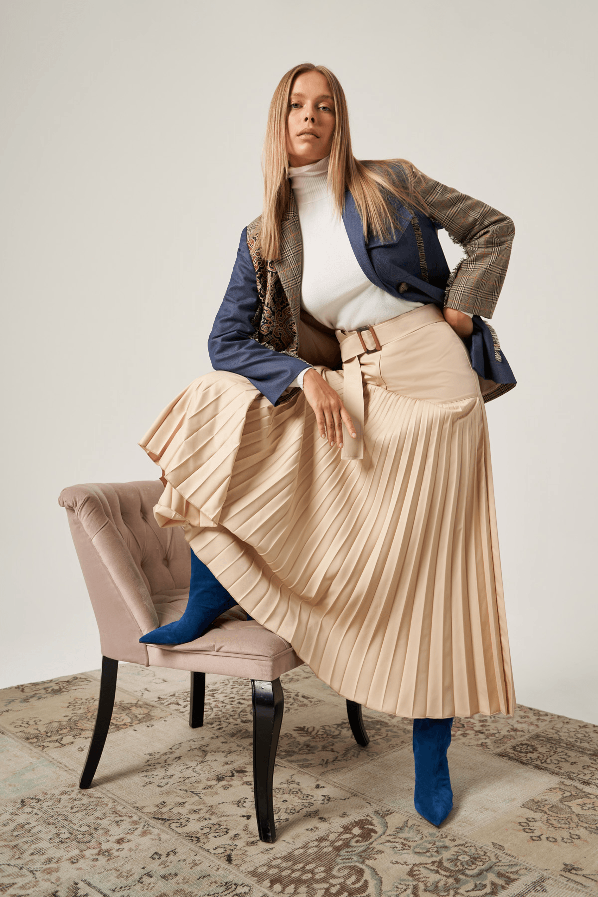 Pamuklu Piliseli Kemerli Etek 4801