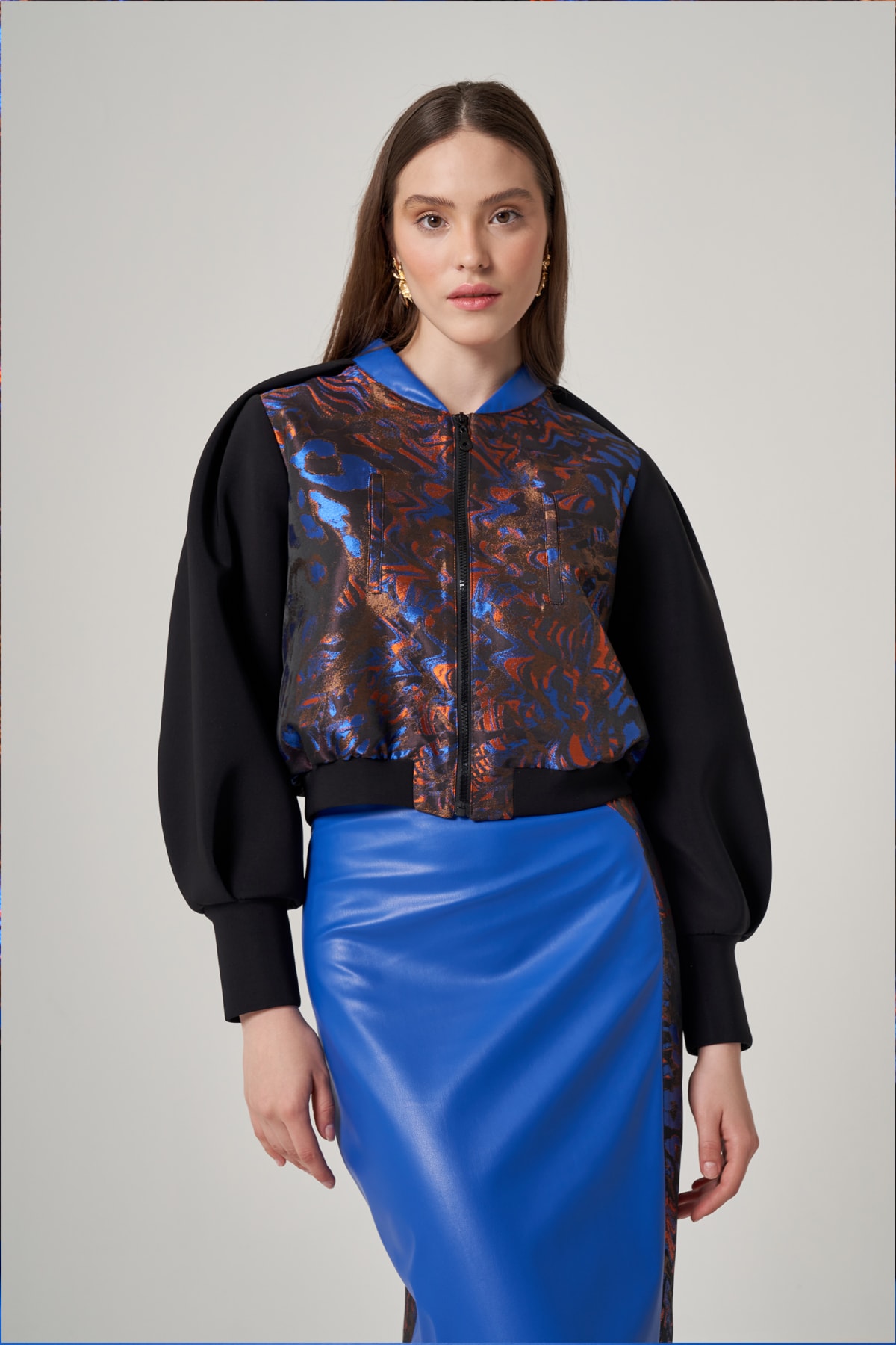 Jakar Deri Karışımlı Kalem Etek 4805