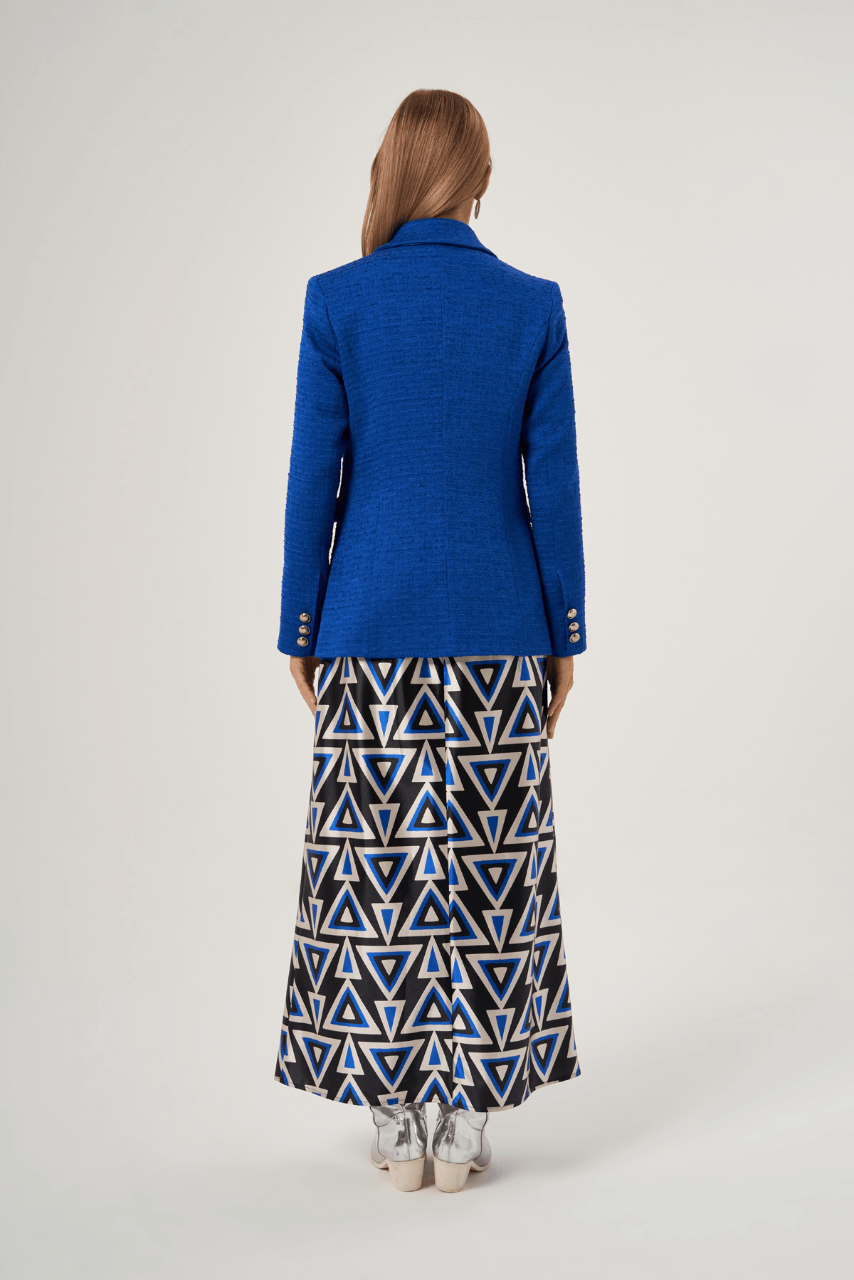 Dokulu Kruvaze Düğmeli Ceket 6610