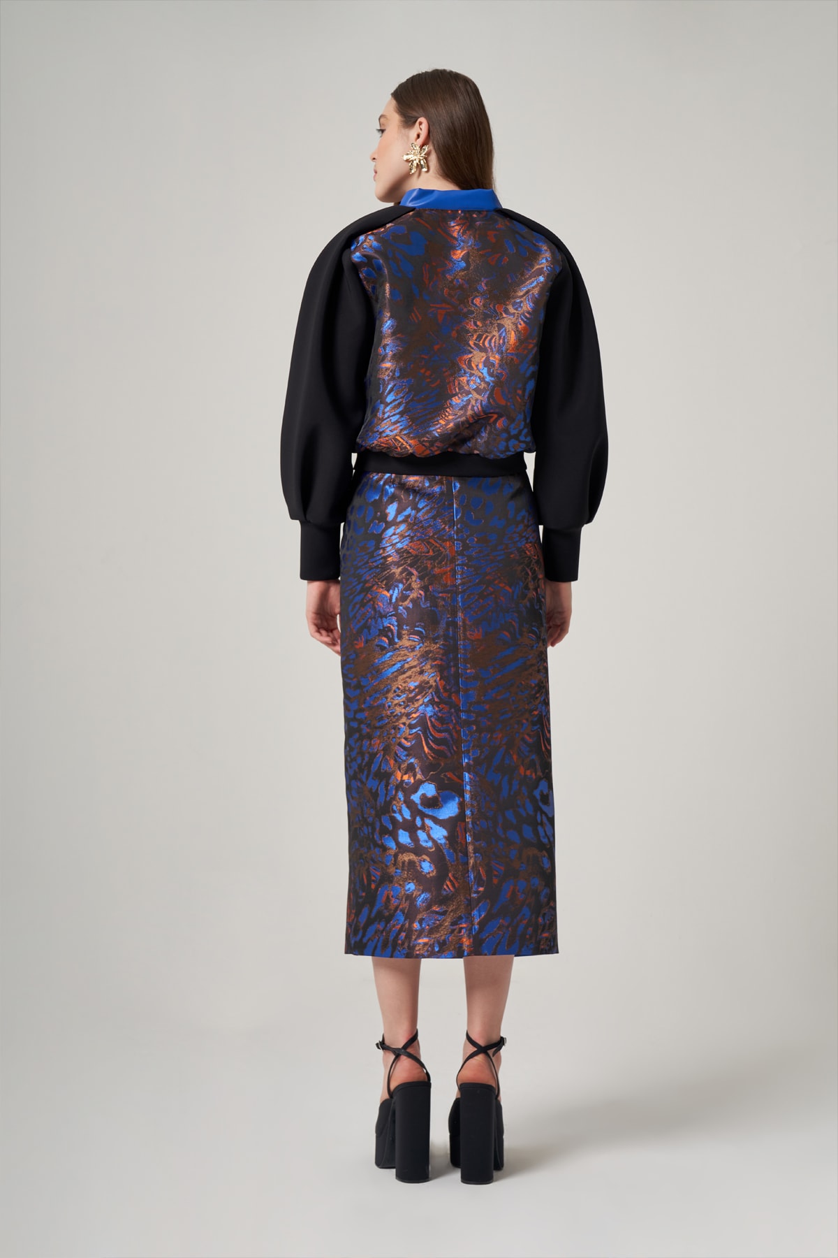 Jakar Deri Karışımlı Kalem Etek 4805