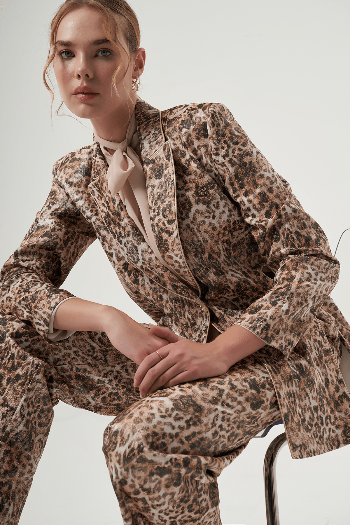 Leopar Desenli Pantolon Ceket Takım 8010