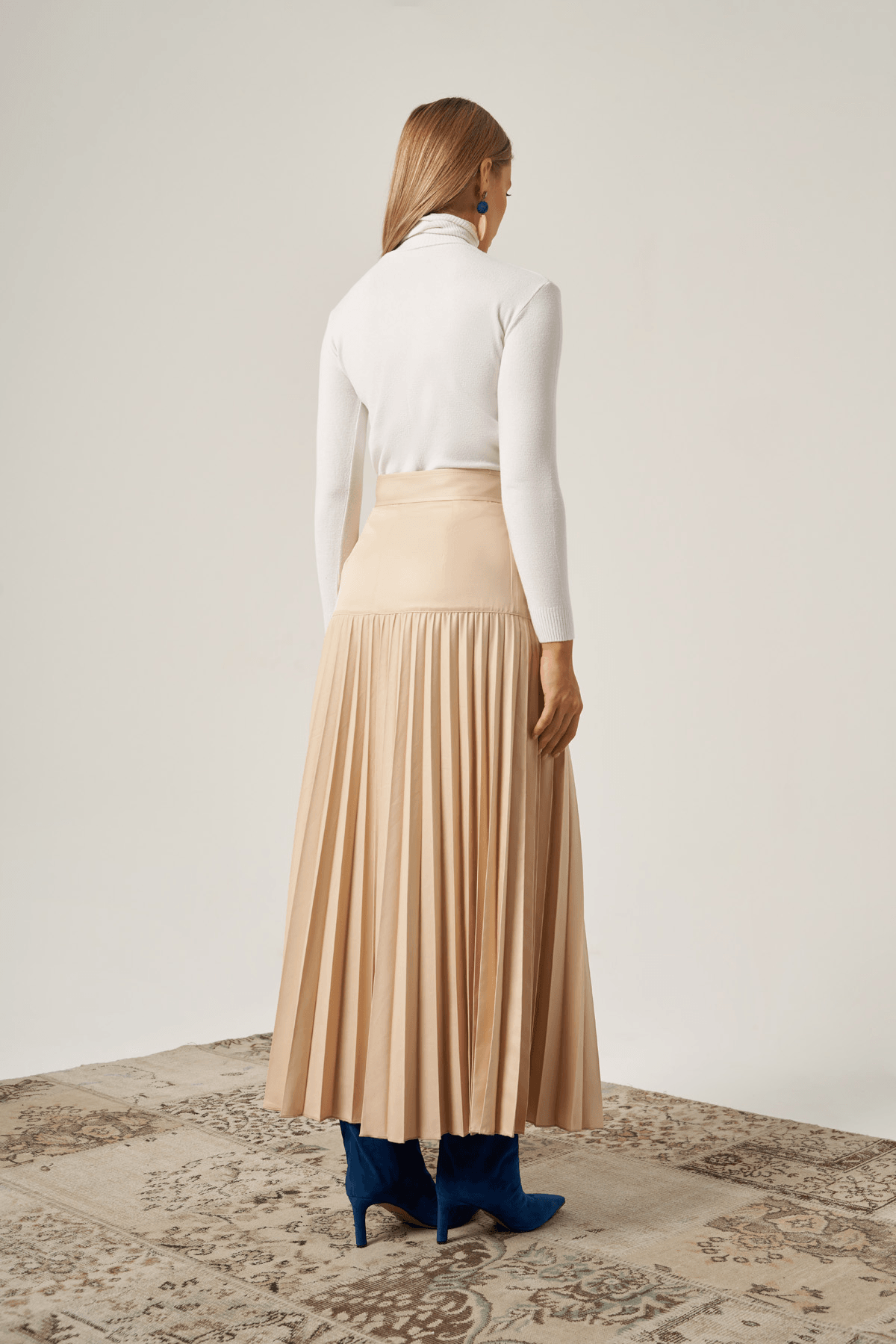 Pamuklu Piliseli Kemerli Etek 4801