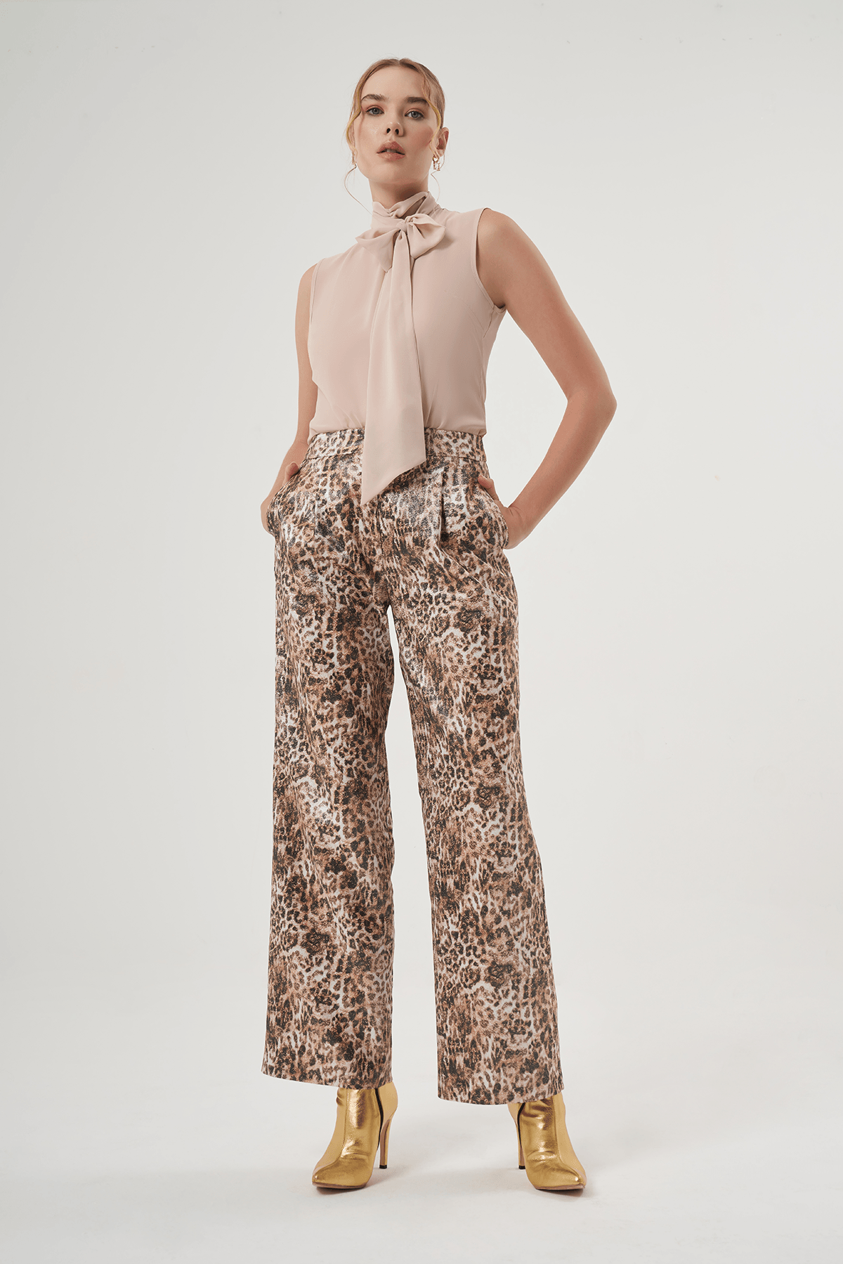 Leopar Desenli Pantolon Ceket Takım 8010