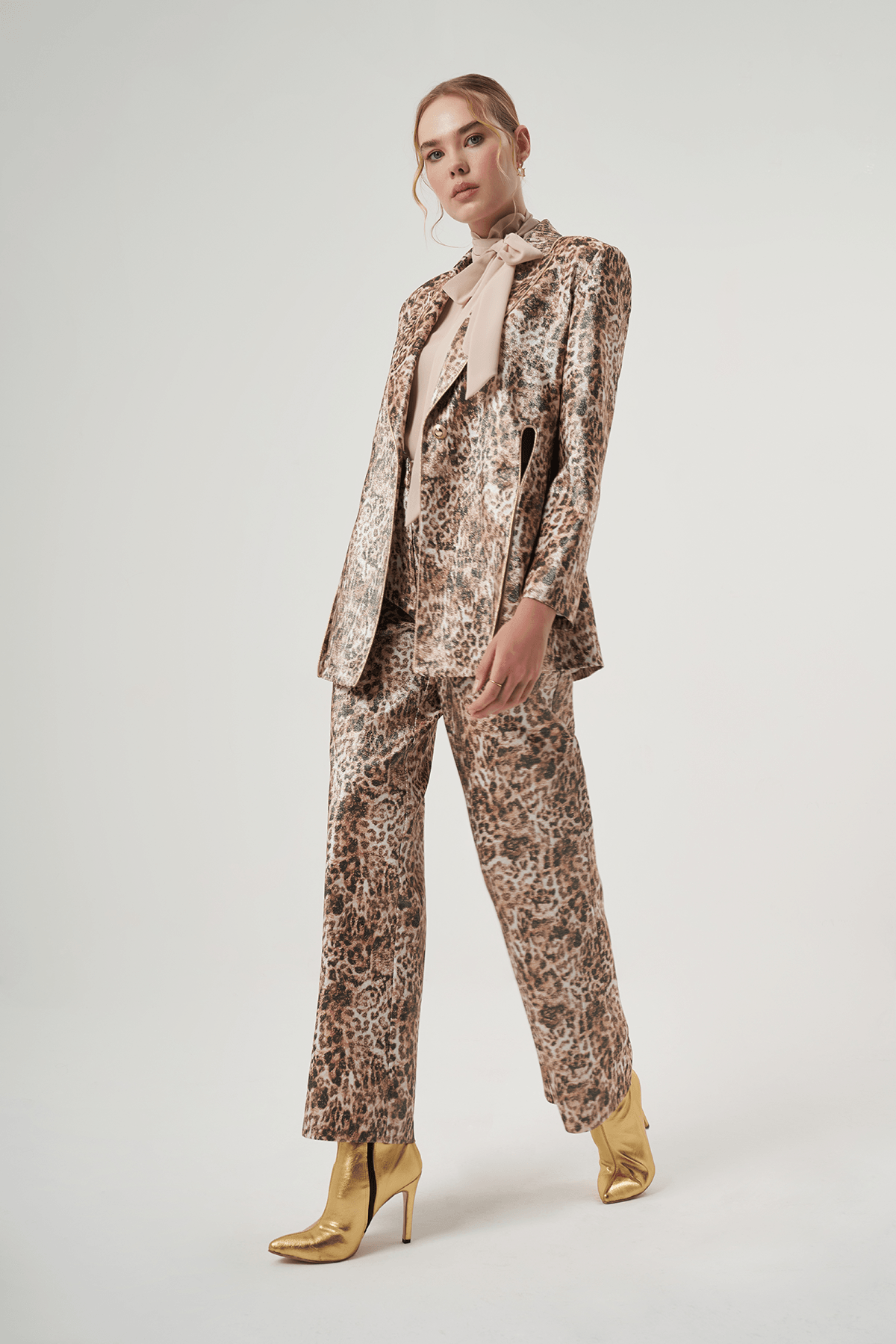 Leopar Desenli Pantolon Ceket Takım 8010