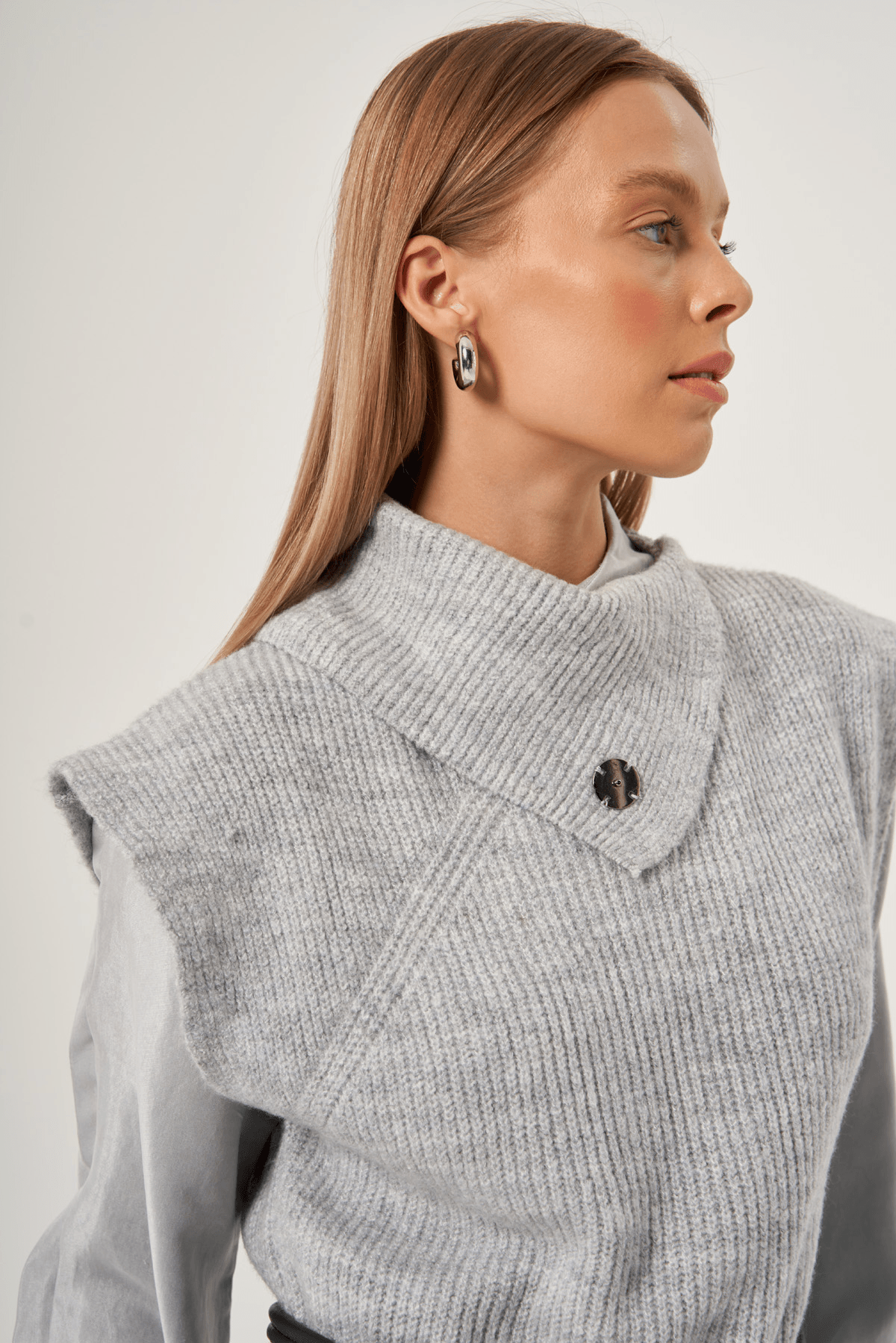 Kuşaklı Triko Süveter 3604