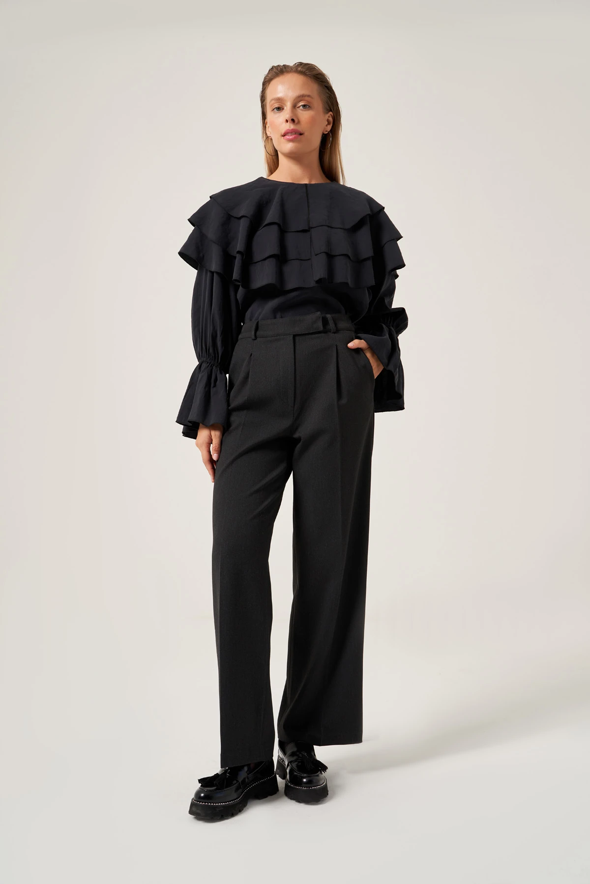 Volanlı Modal Bluz 3812