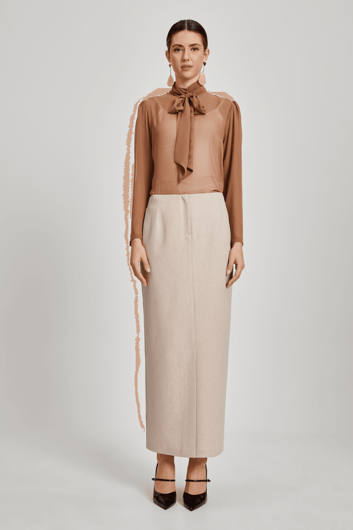 Gabardin Pantolon Etek Kemerli Takım 8123