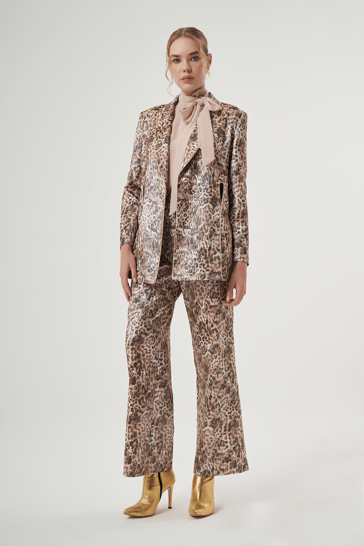 Leopar Desenli Pantolon Ceket Takım 8010