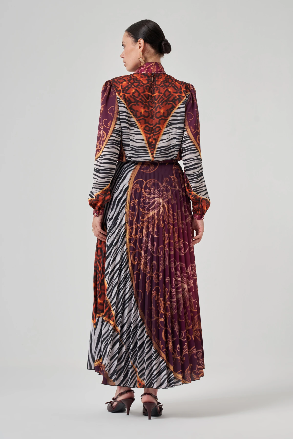 Pileli Desenli Uzun Etek 4203