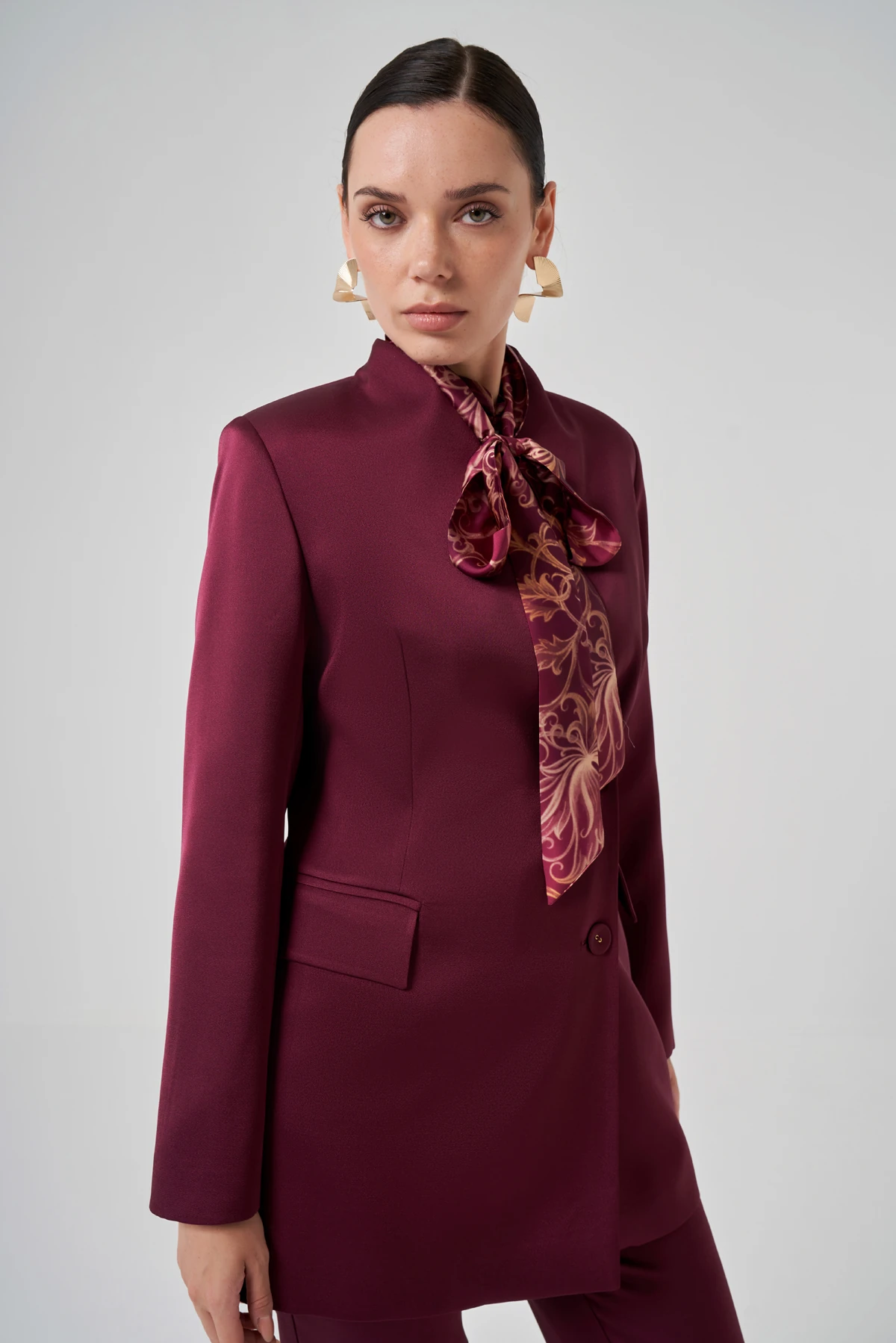 Satin Pants Jacket Set 8202