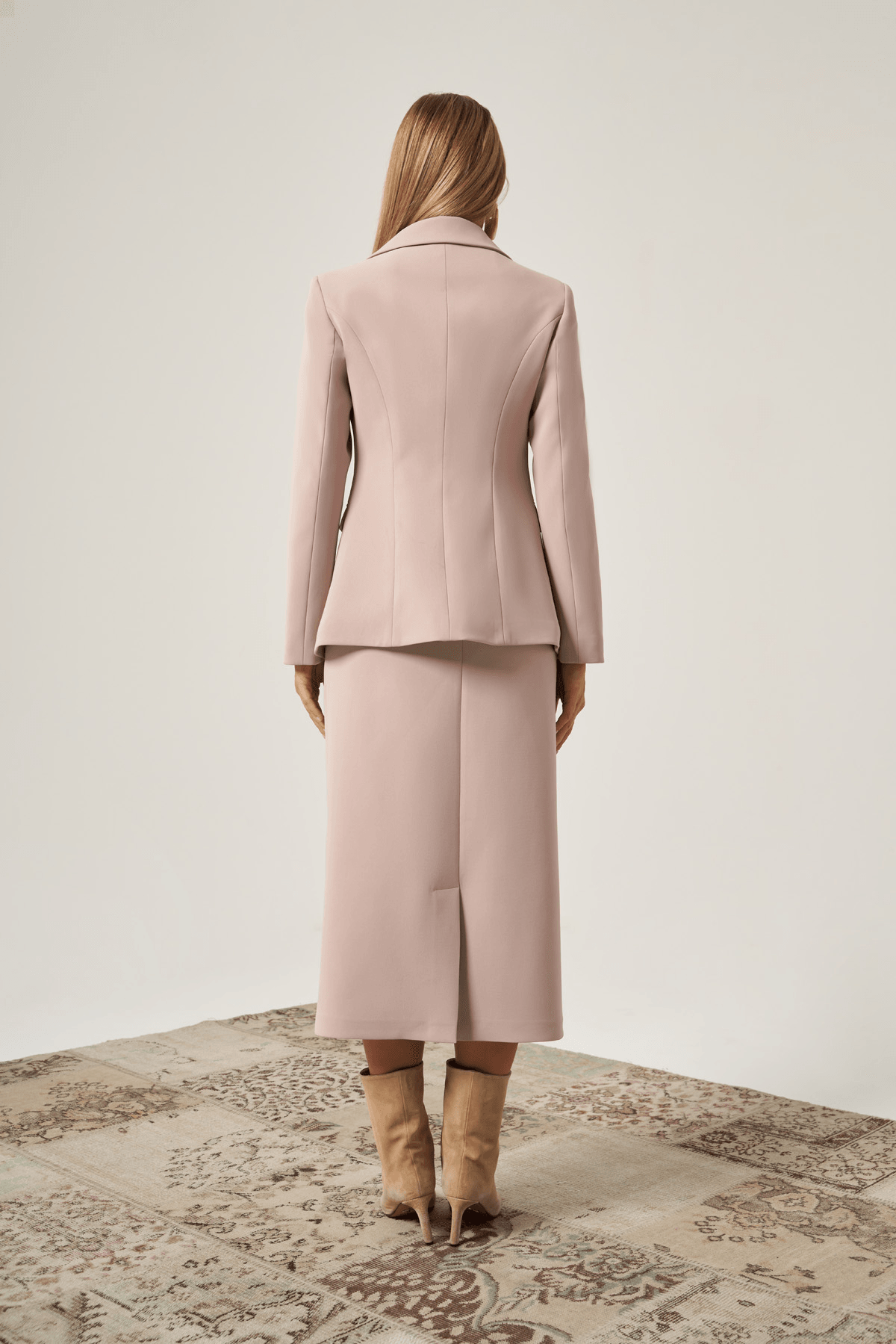 Fularlı Krep Blazer Ceket 6824