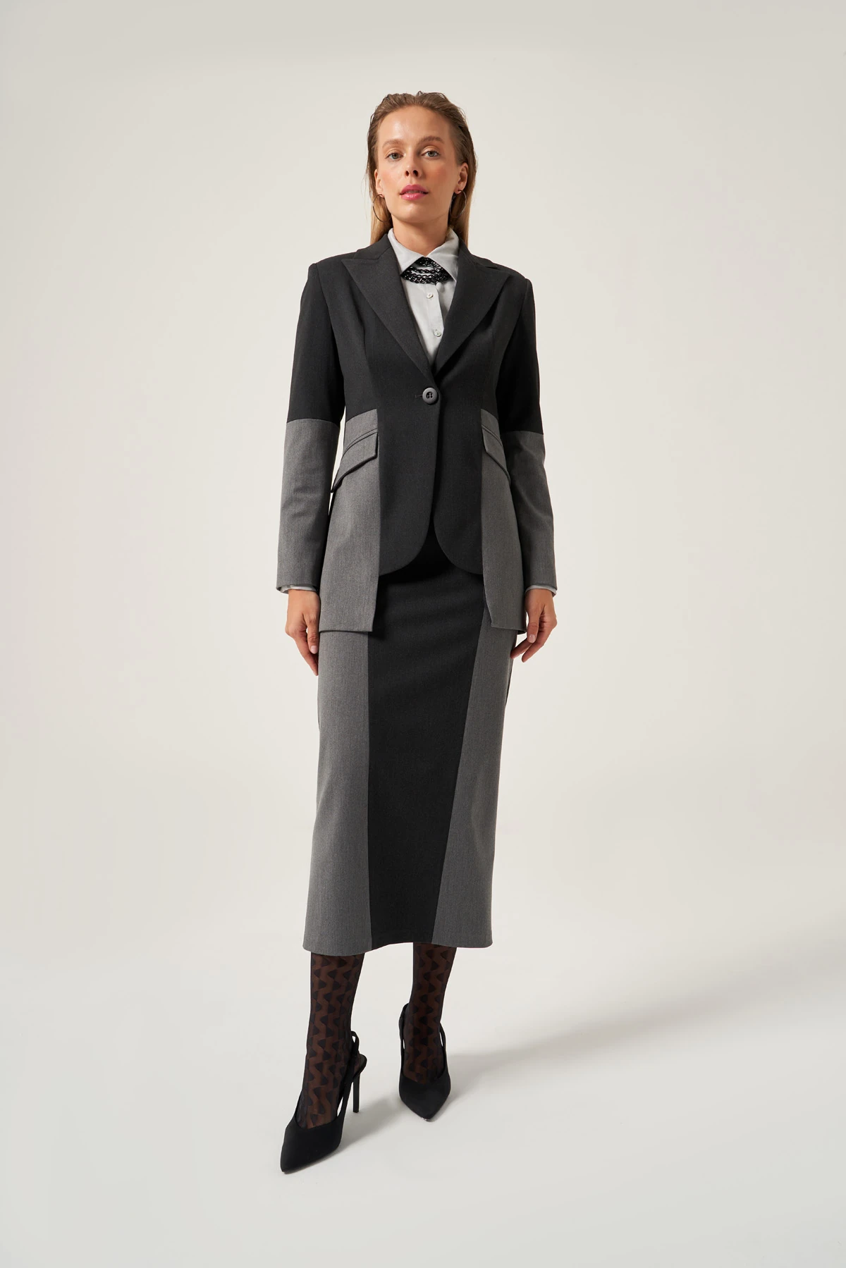 Gabardin Etek Ceket Takım 8806