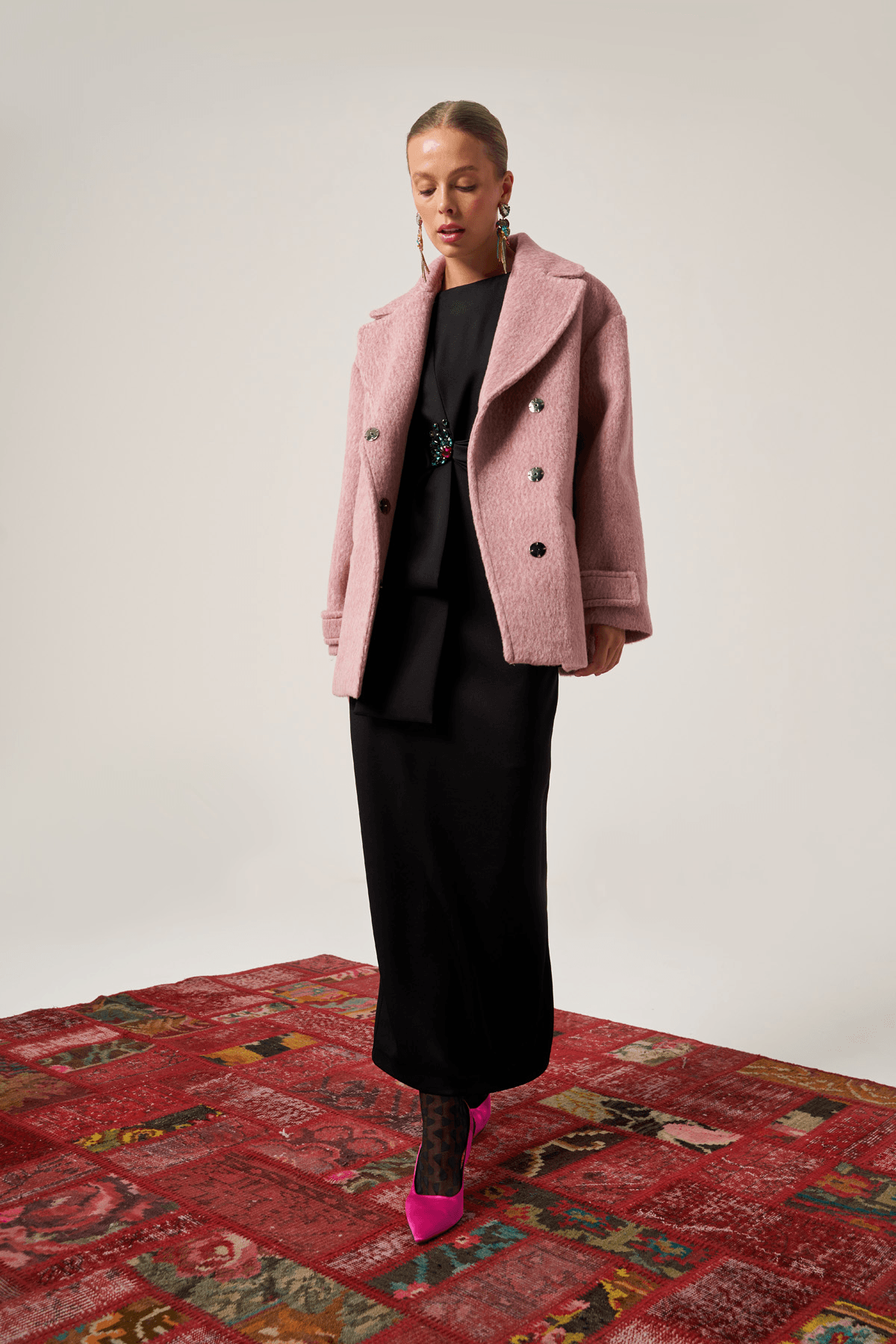 Kaşe Yün Oversize Kısa Kaban 1616