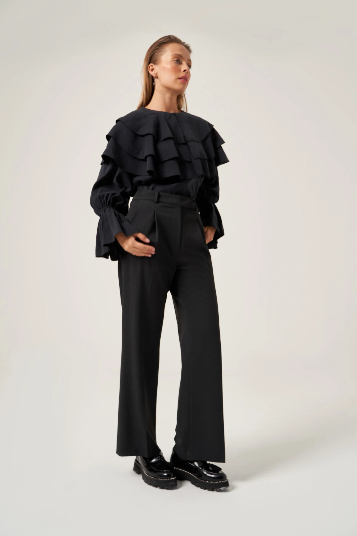 Volanlı Modal Bluz 3812