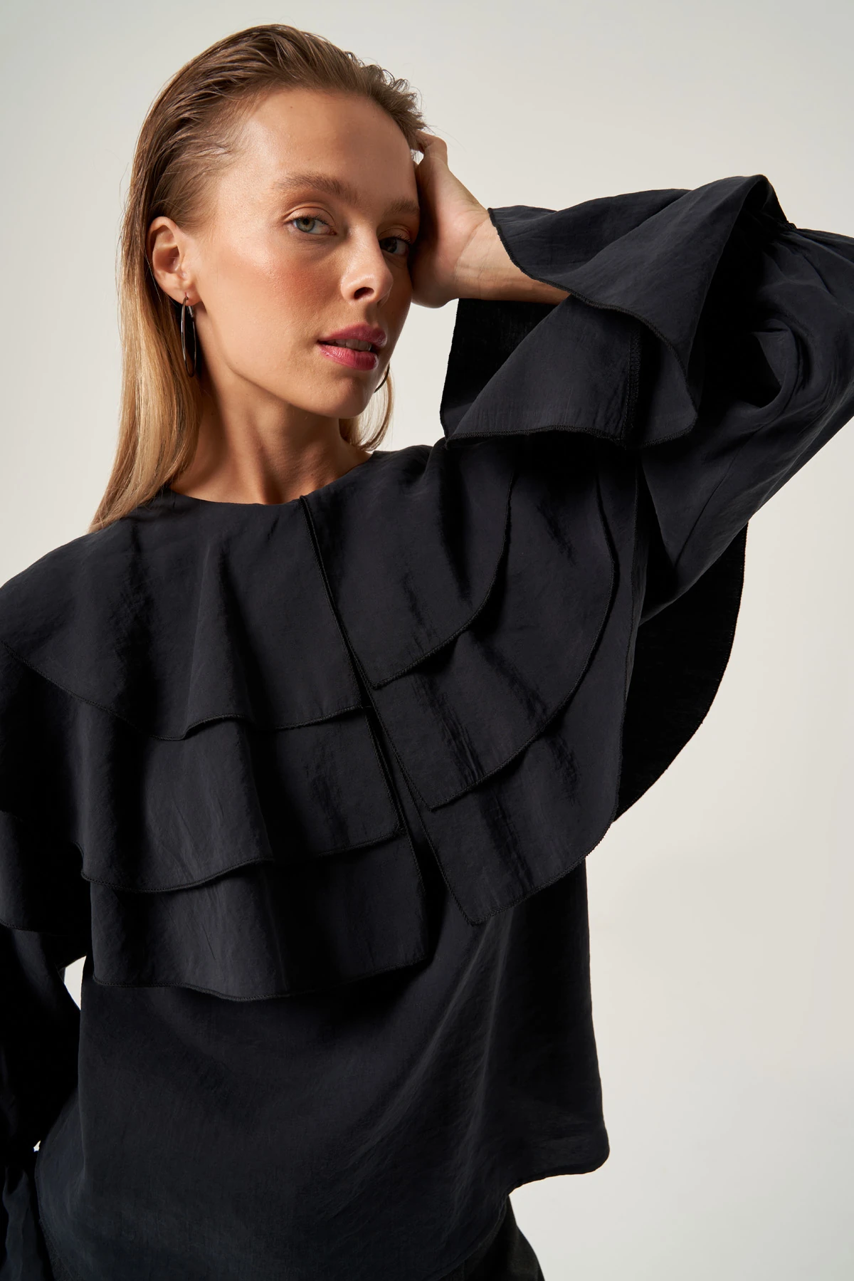 Volanlı Modal Bluz 3812