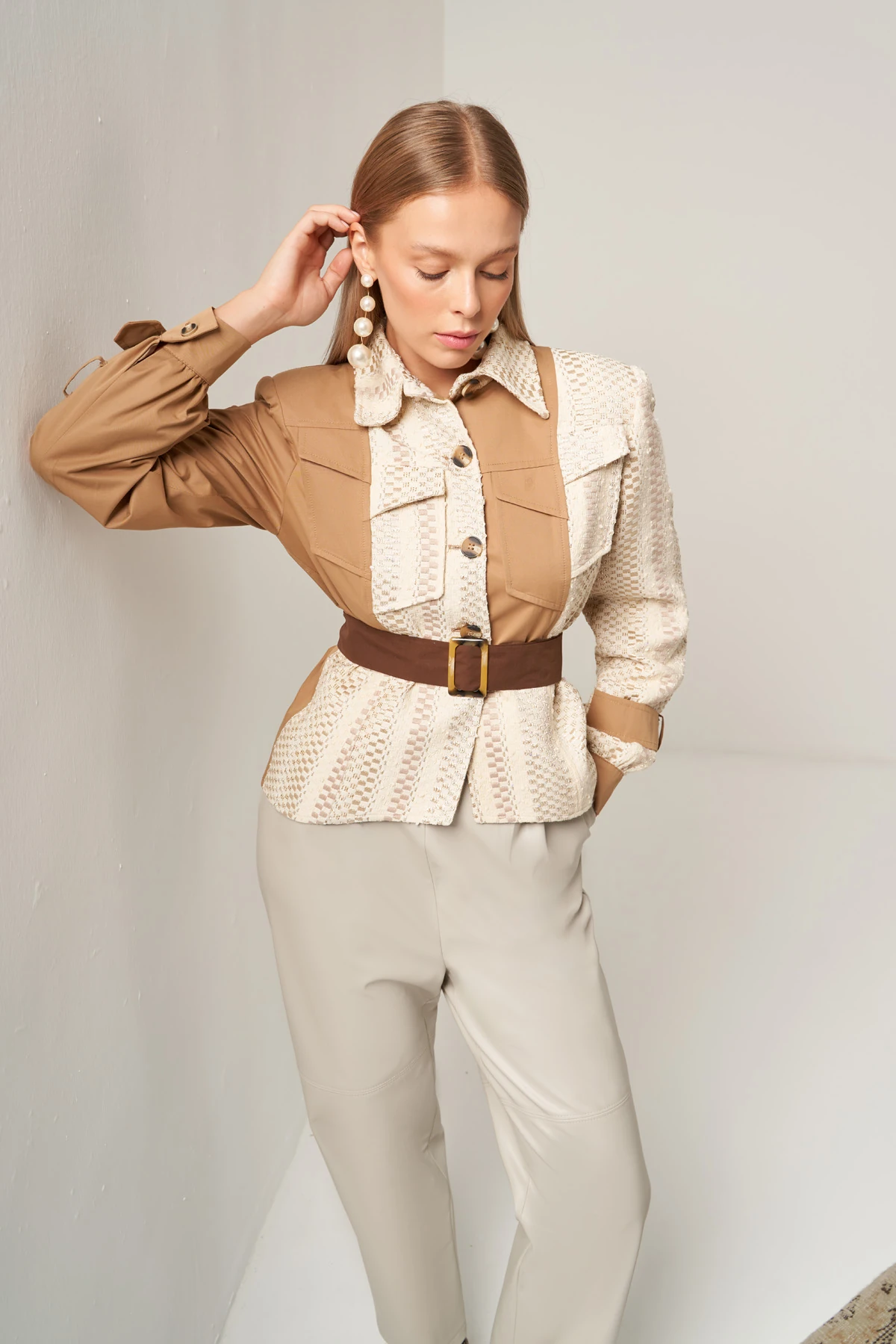 Kemerli Kısa Ceket 6811