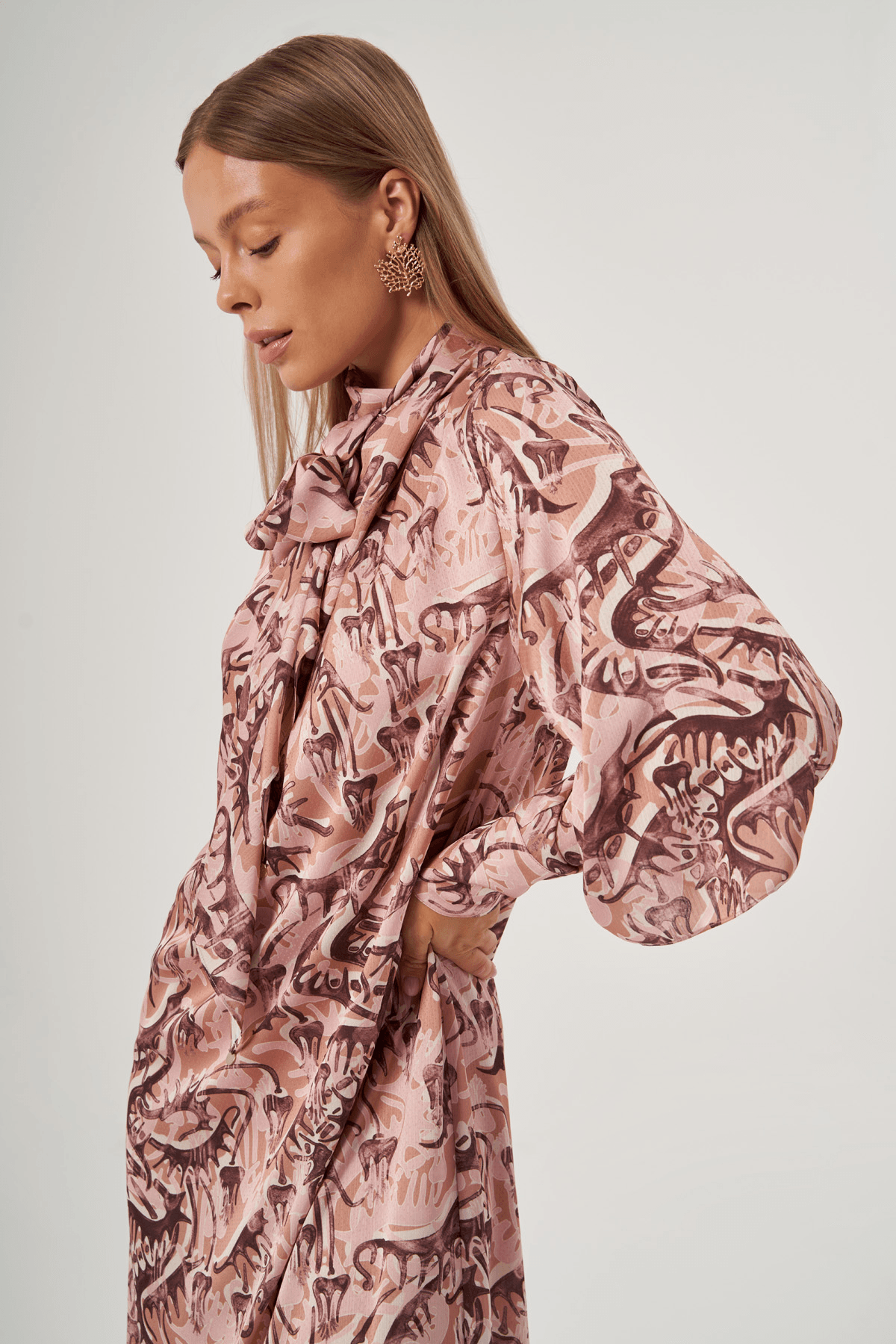 Fular Detaylı Elbise 2803