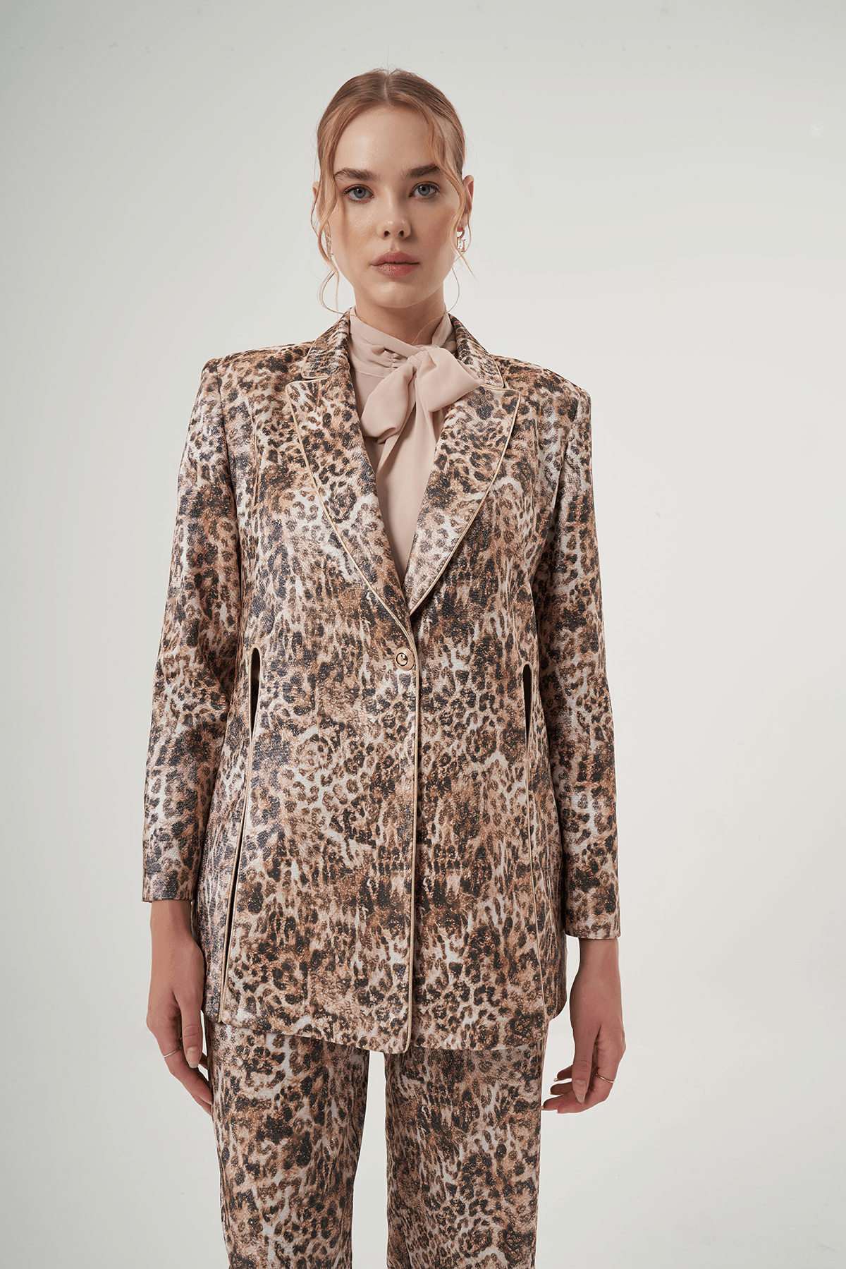 Leopar Desenli Pantolon Ceket Takım 8010