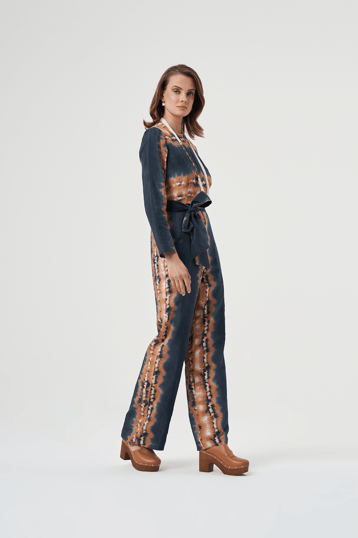 Mavi Batik Desenli Pamuklu Tulum 5903
