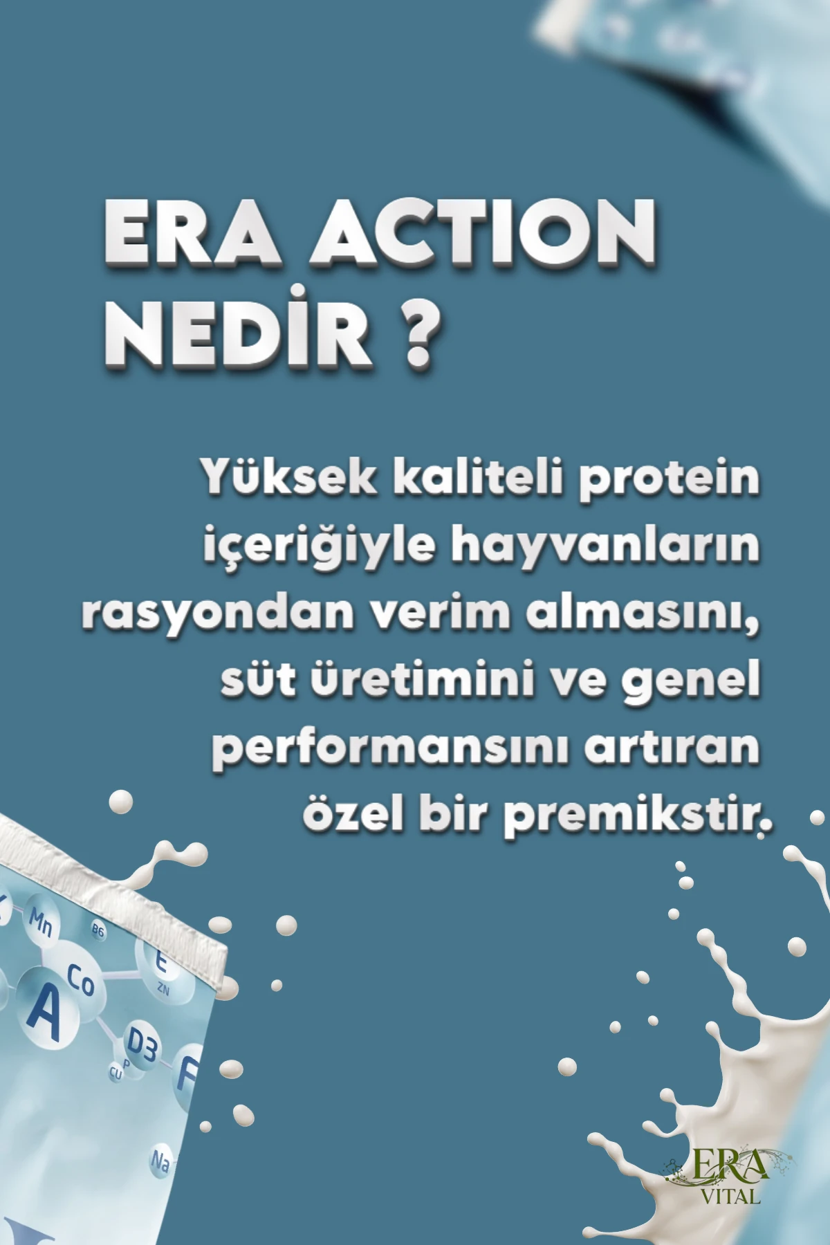 ERA ACTION – Yüksek Proteinli Premiks Yem Katkıları | Süt Verimi ve Performans Artırıcı Formül