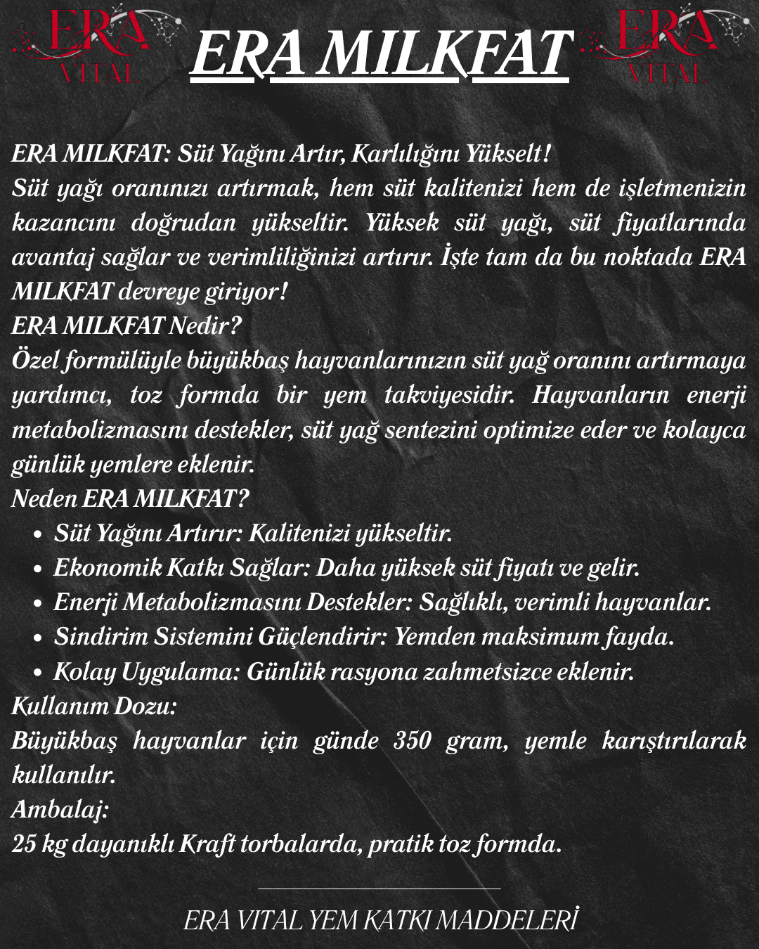 ERA MILKFAT (Yüksek Süt Verimi)
