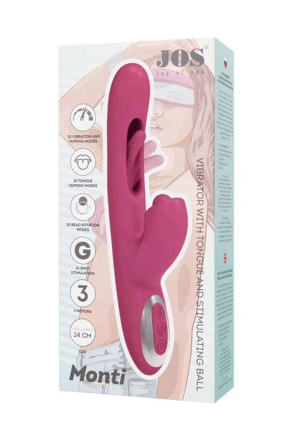MONTI TOP BAŞLIKLI VE DARBE ETKİLİ KLİTORİS UYARICI VİBRATÖR DİLDO