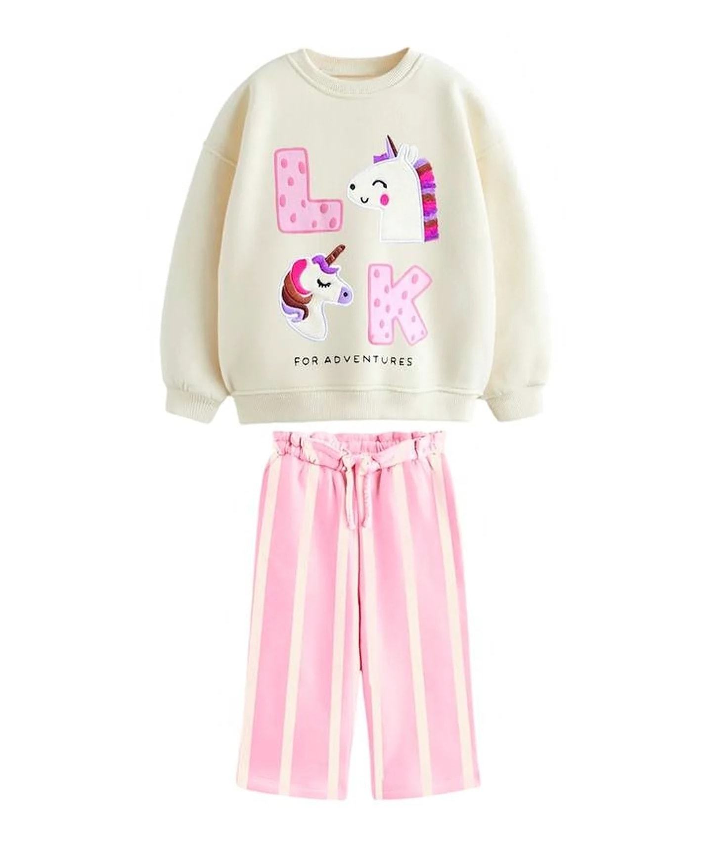 Pembe Ekru Little Cute Unicorns Set Takım