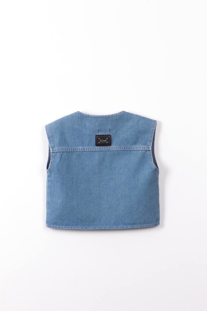 La'ciel Paris Unisex Mavi Kot Yelek