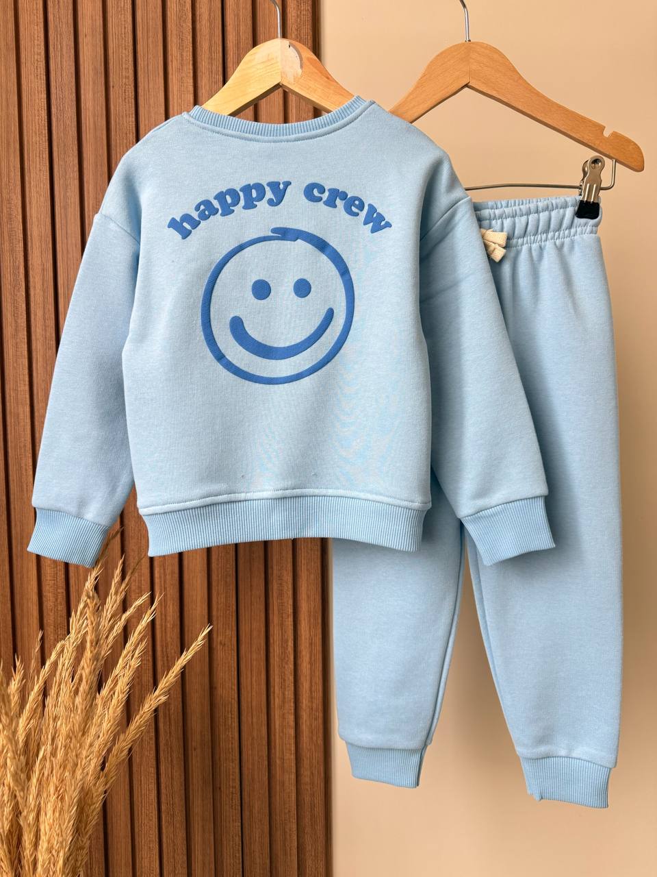 Mavi Smiley Baskılı Takım