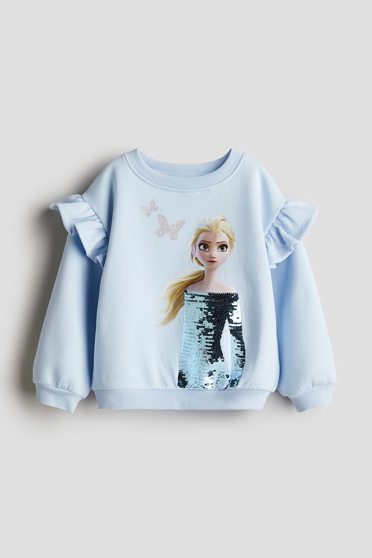 Açık Mavi Elsa Pul Detaylı Şardonlu Sweatshirt 