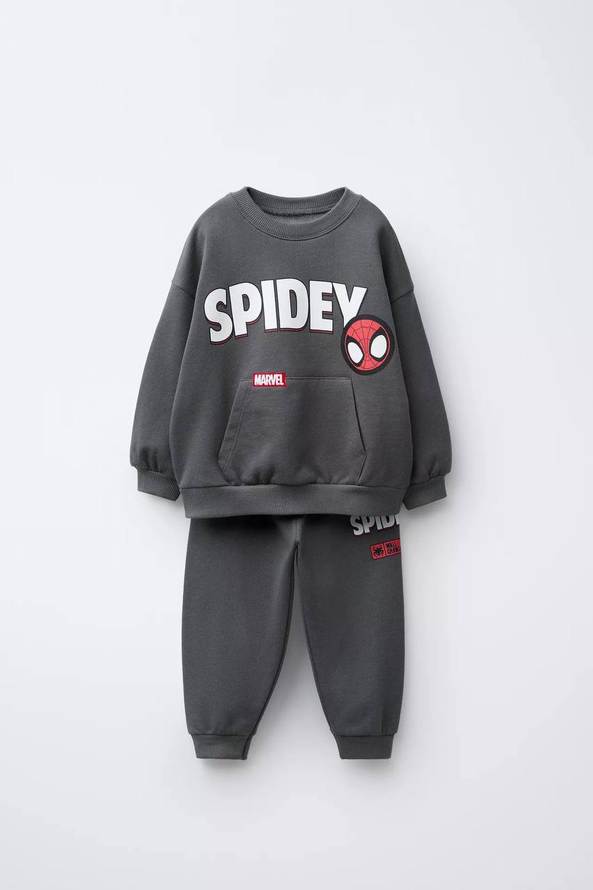 Siyah Spidey Baskılı Takım