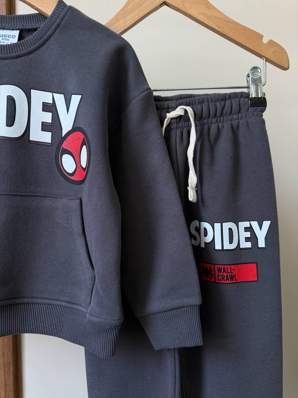Siyah Spidey Baskılı Takım