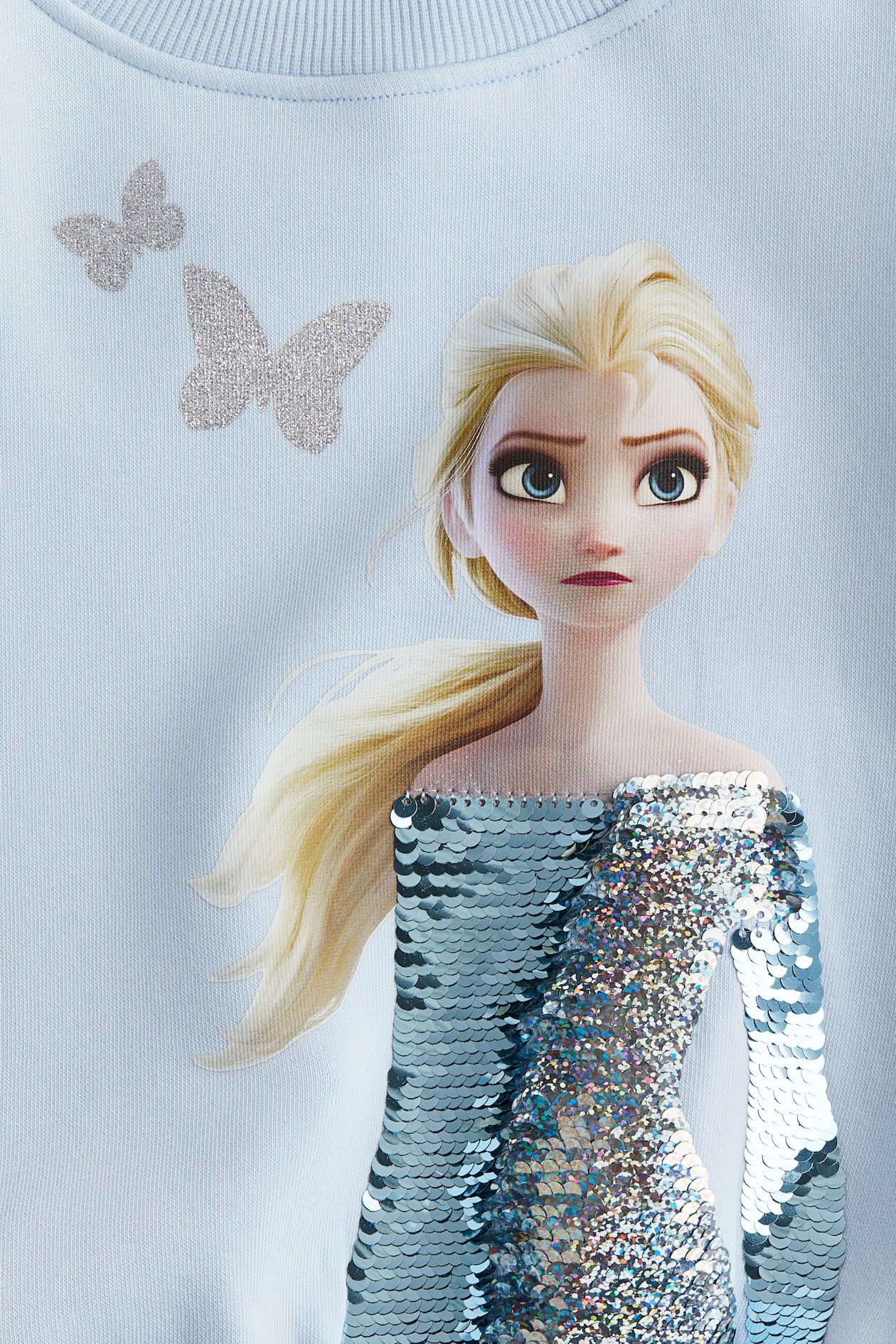 Açık Mavi Elsa Pul Detaylı Şardonlu Sweatshirt 