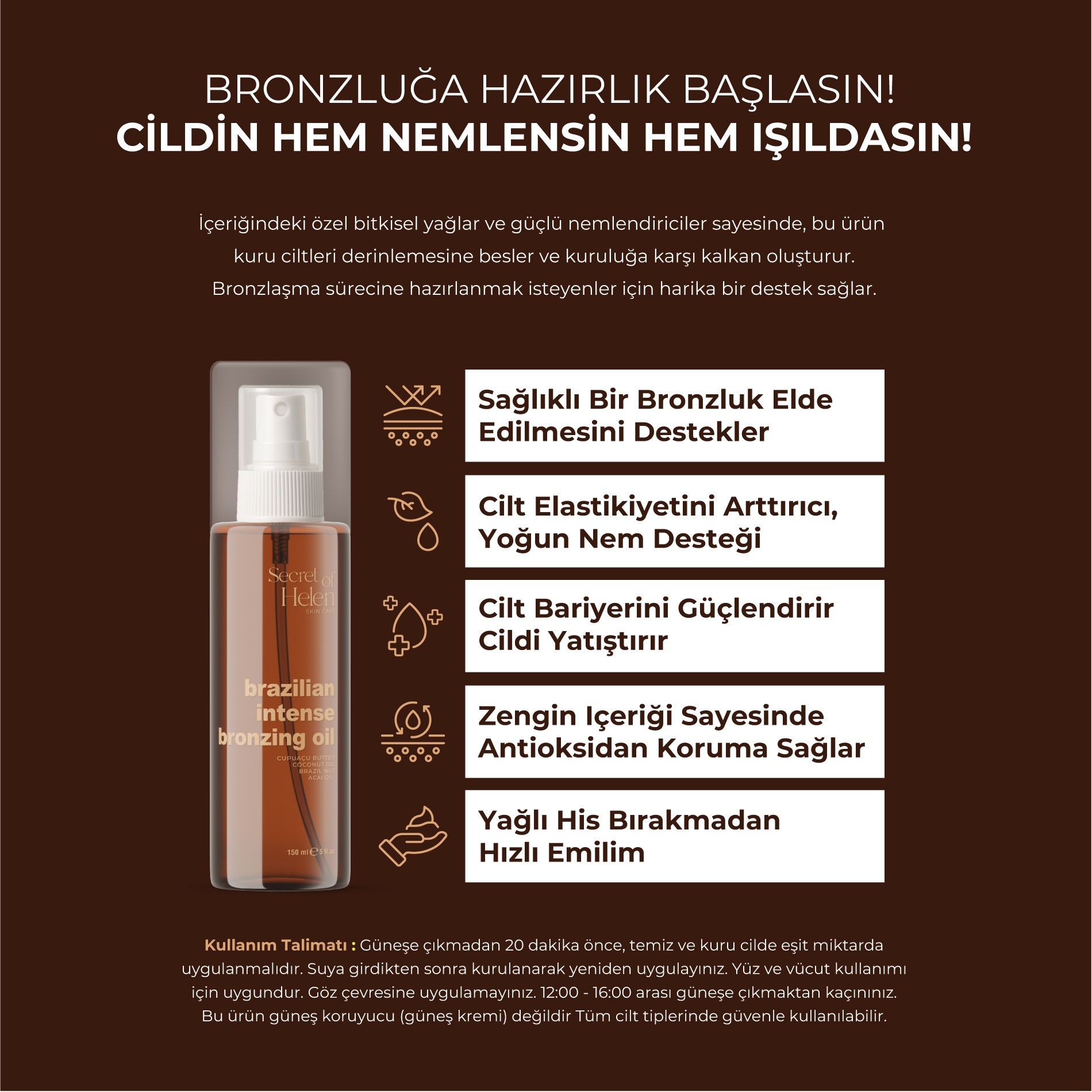 Brazilian Yoğun Bronzlaştırıcı Yağ 150ml