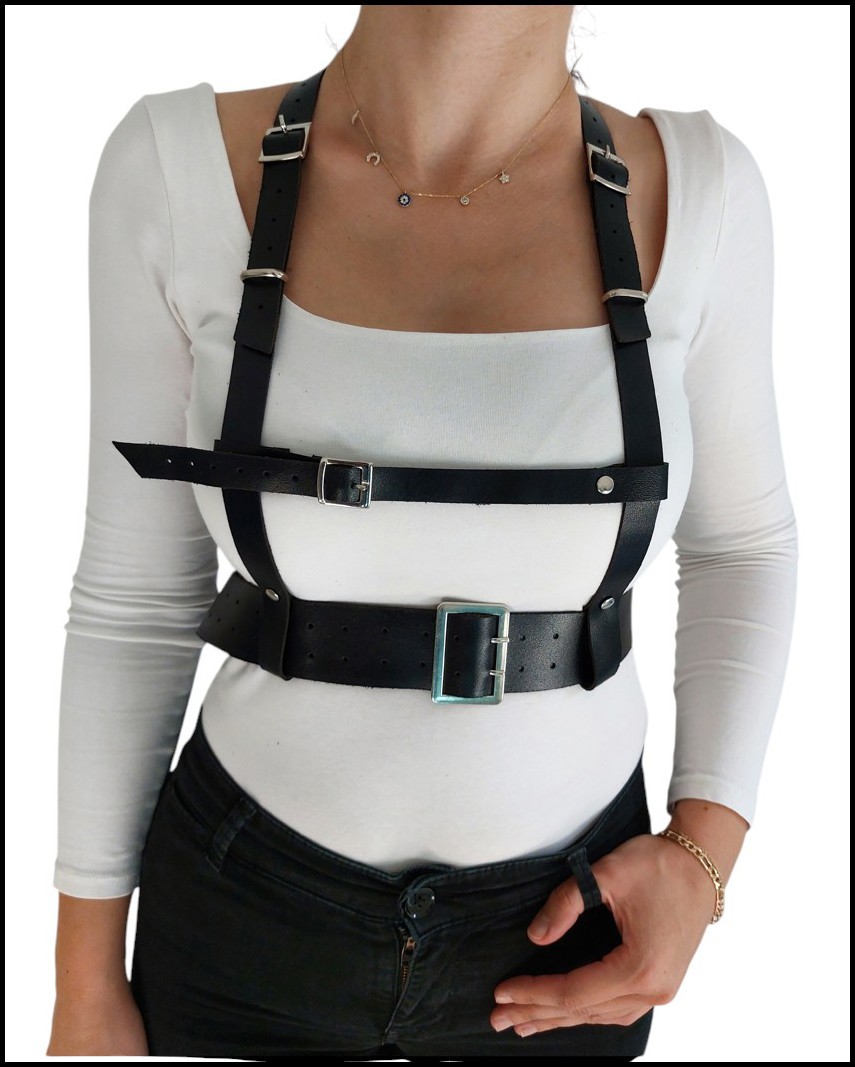 Harness Kemer, Önü Bantlı-Siyah
