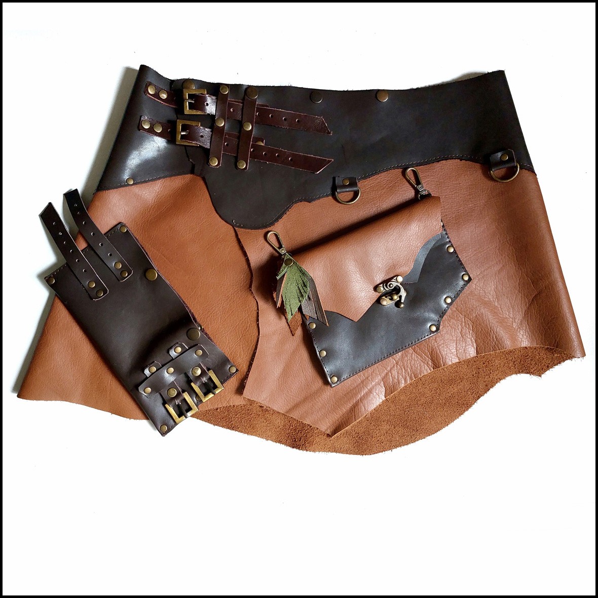 Kahve-Taba Deri Set 