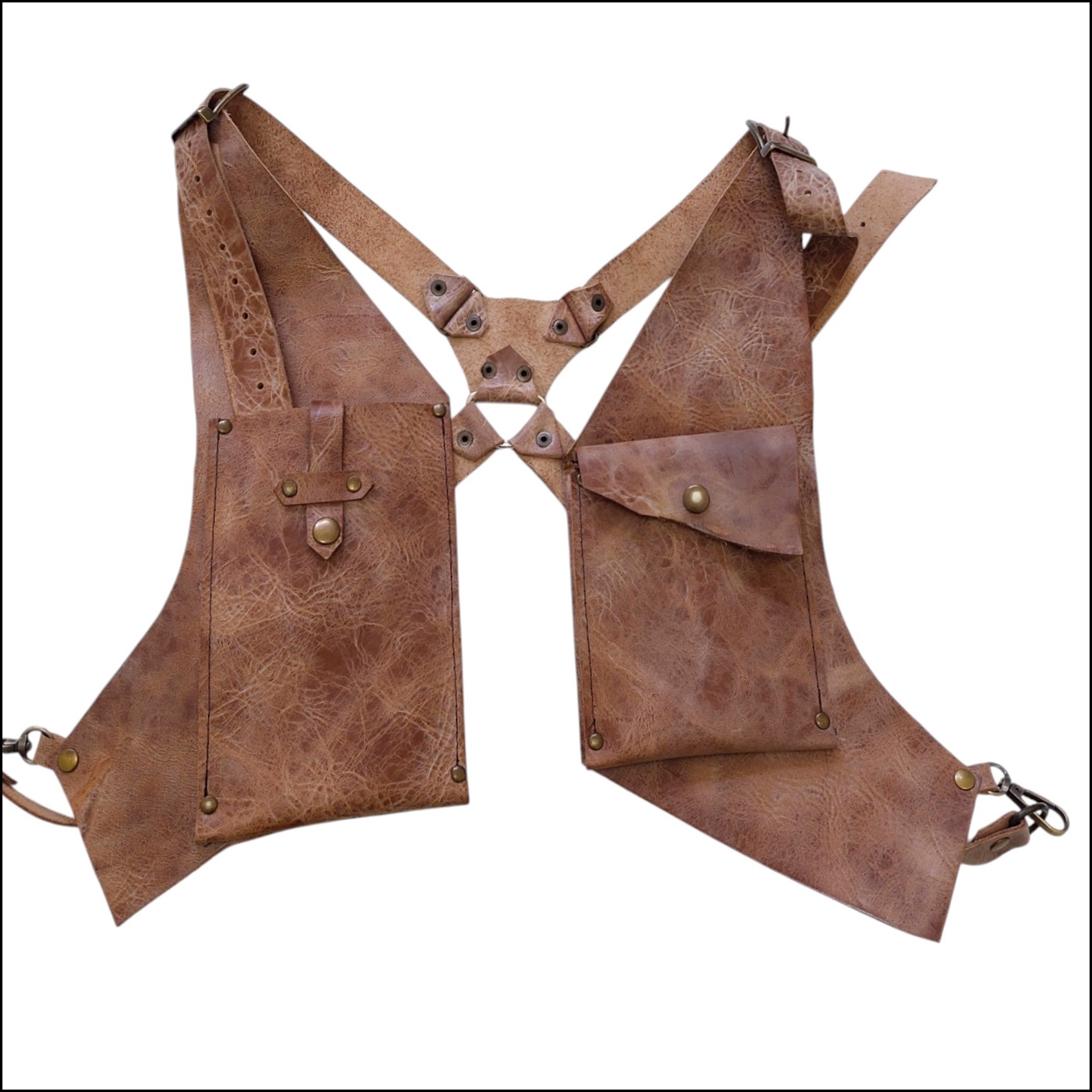 Holster, Krem Rengi Antik Crazy Deri 
