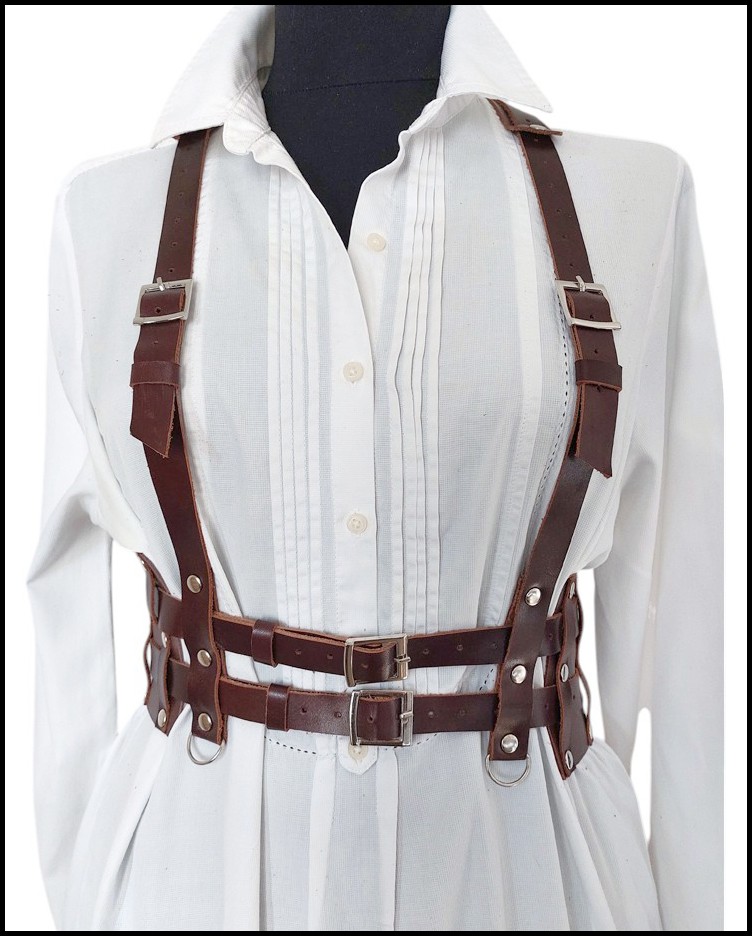 Harness Kemer, Tak-Çıkar Kafes Detaylı-Kahverengi