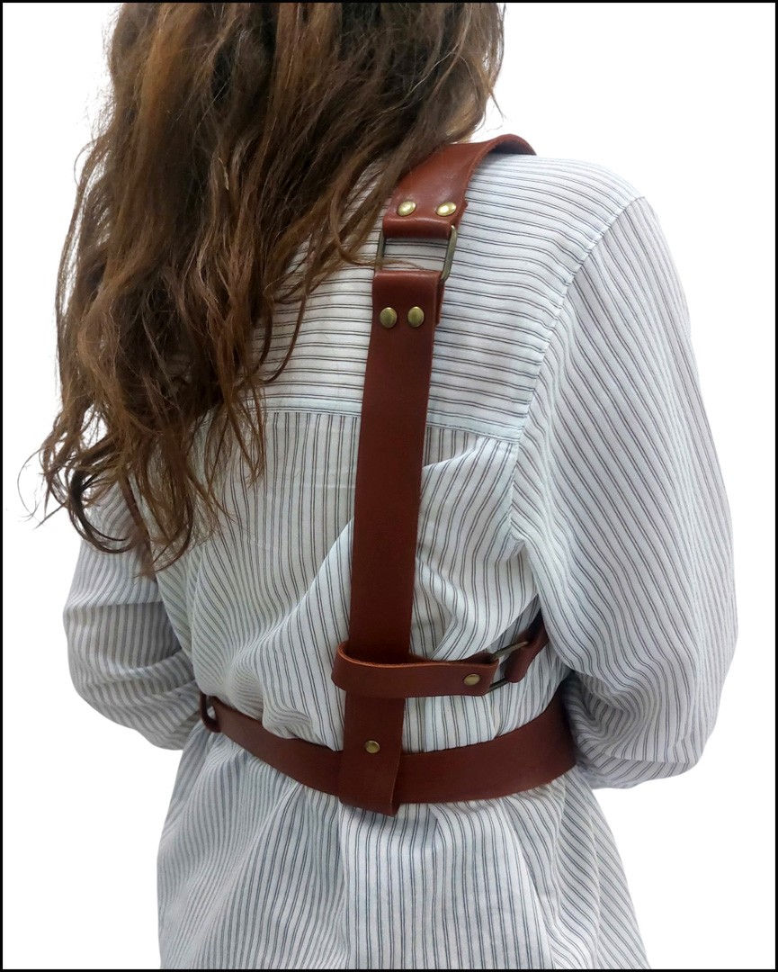 Harness Kemer, Göğsü Üçgen Formlu,Taba Rengi  