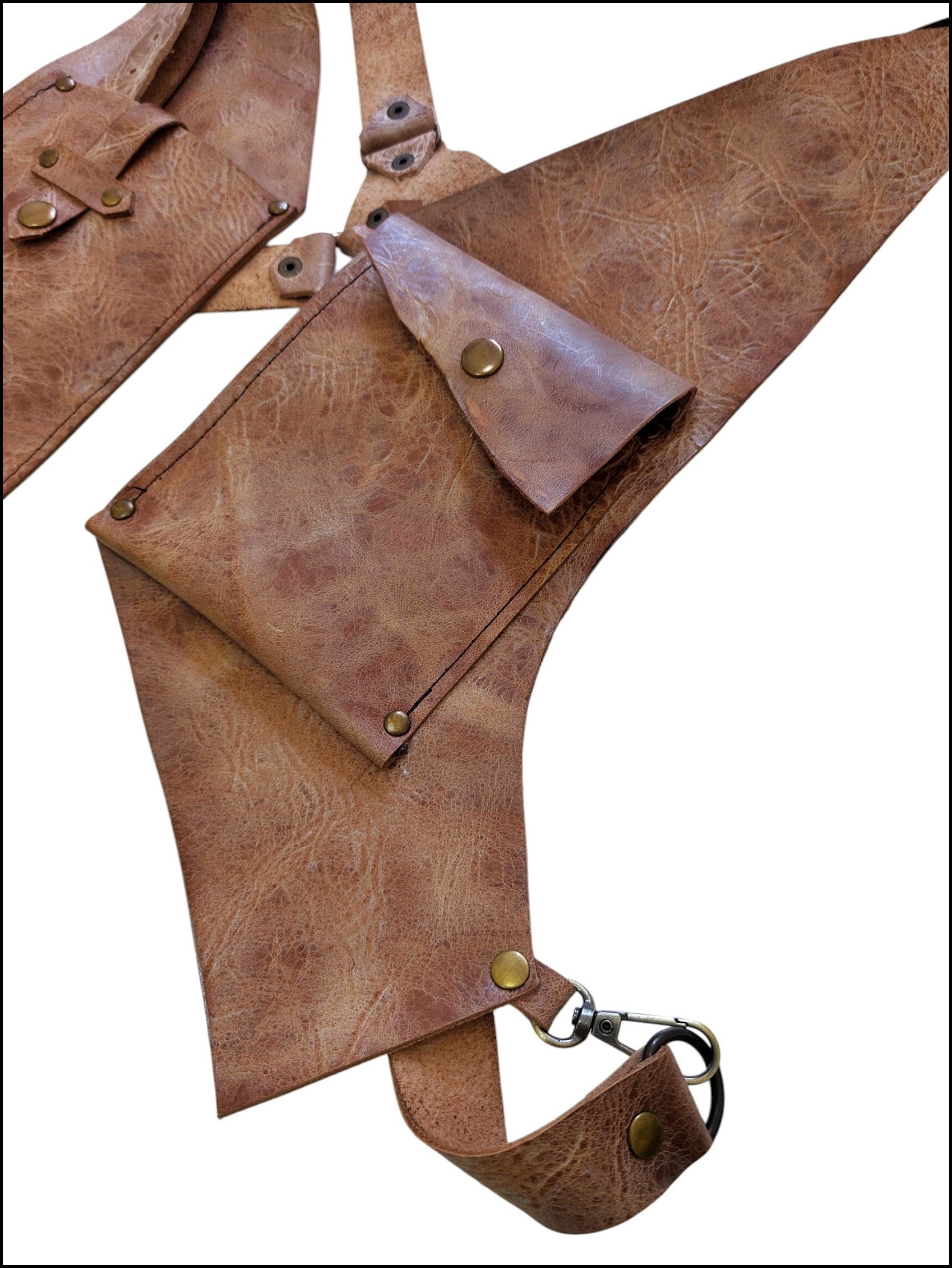 Holster, Krem Rengi Antik Crazy Deri 