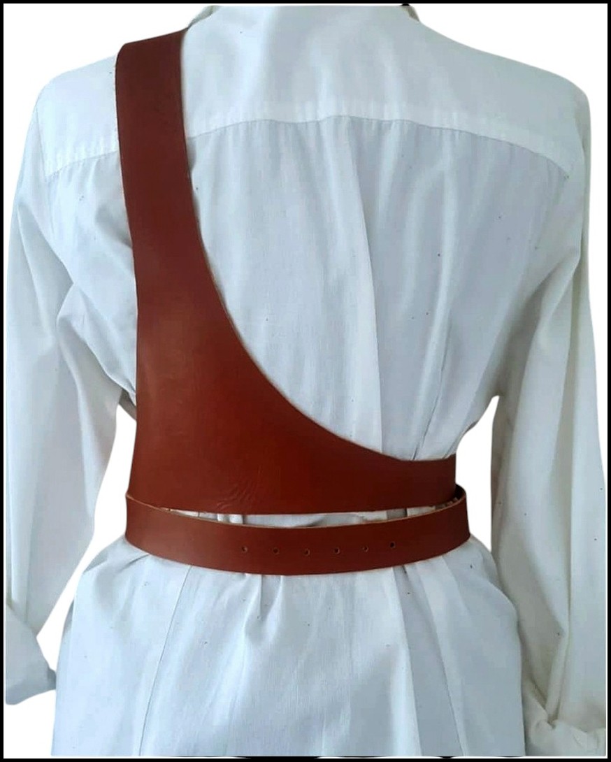 Harness Kemer, Önü ve Arkası Üçgen Formlu, Taba Rengi 